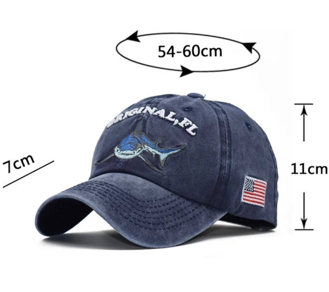 Vintage Jaws Washed Design Adjustable Cap Size ONE SIZE - 5 Thumbnail