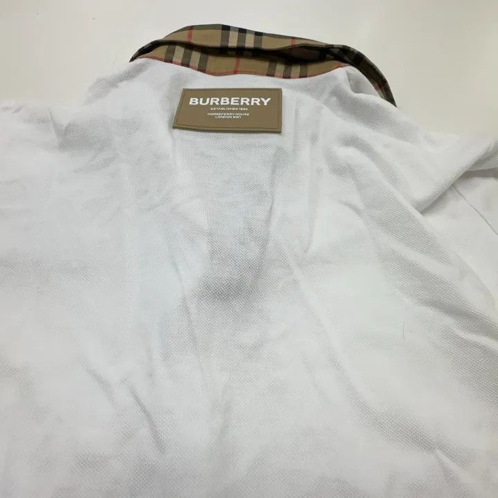 Burberry Burberry Burberry Kids White Polo Shirt with Check Collar- Size US L / EU 52-54 / 3 - 4 Thumbnail