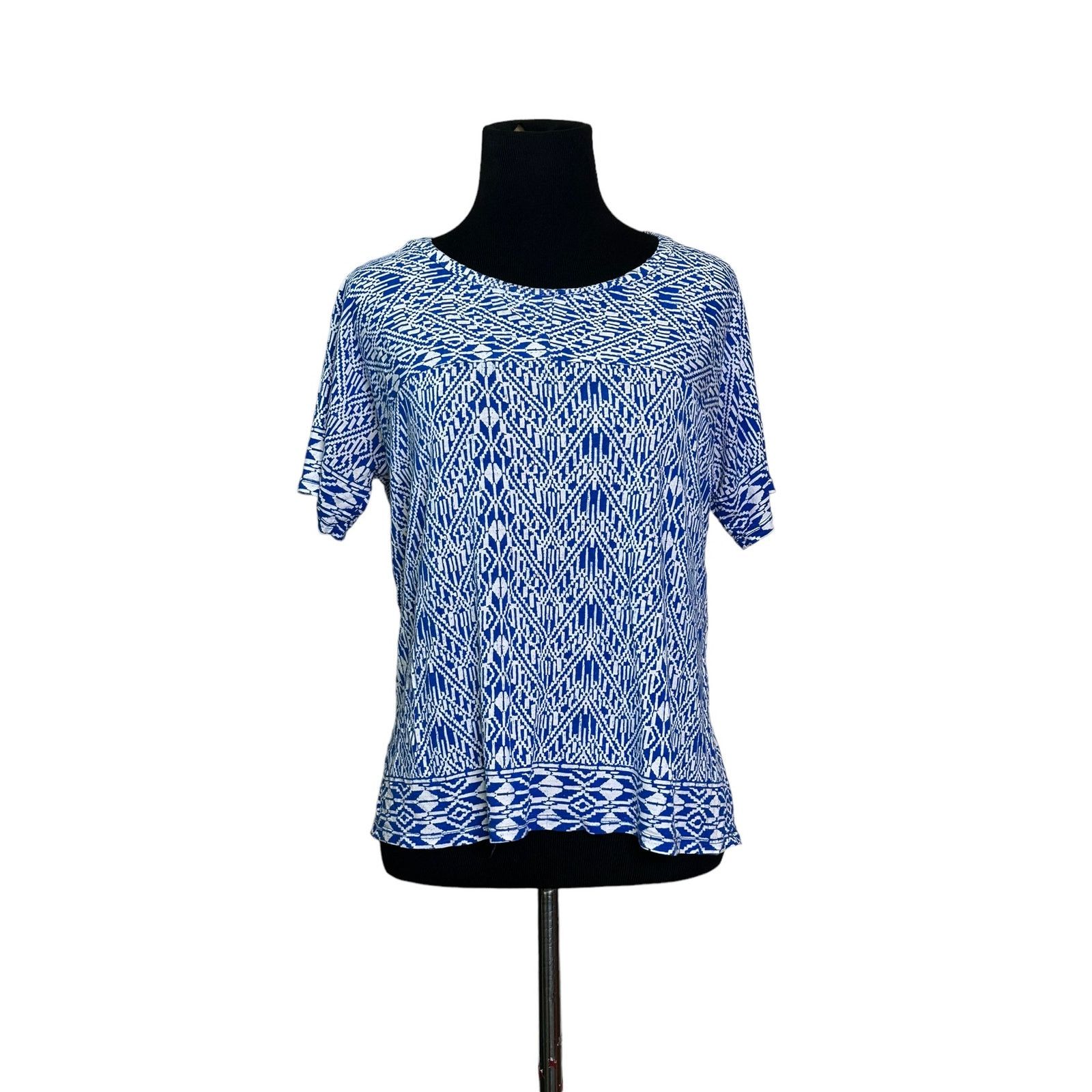 Old Navy Old Navy blue white print short sleeves tee size small Size S / US 4 / IT 40 - 1 Thumbnail
