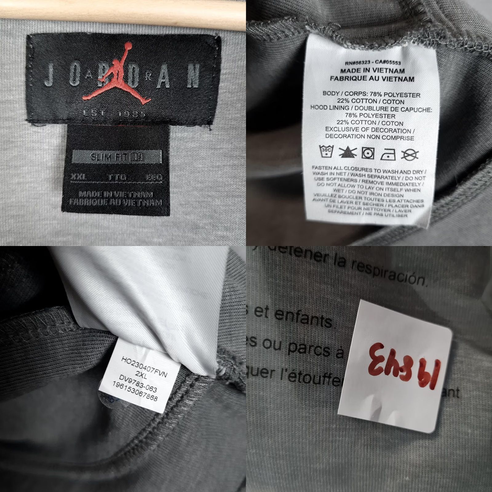 Jordan Brand Jordan Dri-FIT Hoodie Mens 2XL Gray Full Zip Jumpman Sweatshirt Size US XXL / EU 58 / 5 - 10 Thumbnail