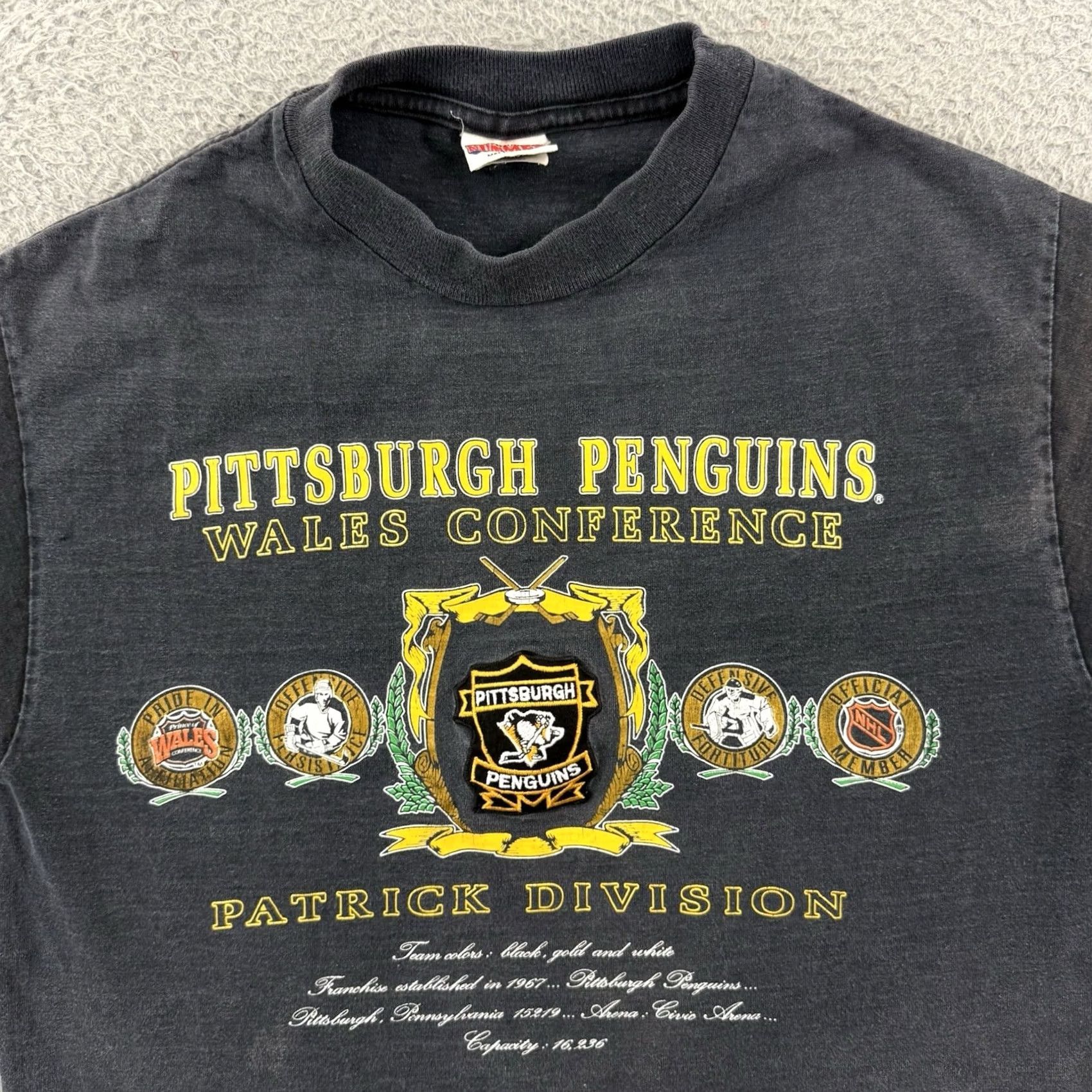 Nutmeg VINTAGE Pittsburgh Penguins Shirt Mens L Black NHL Hockey Short Sleeve 90s USA Size US L / EU 52-54 / 3 - 3 Thumbnail
