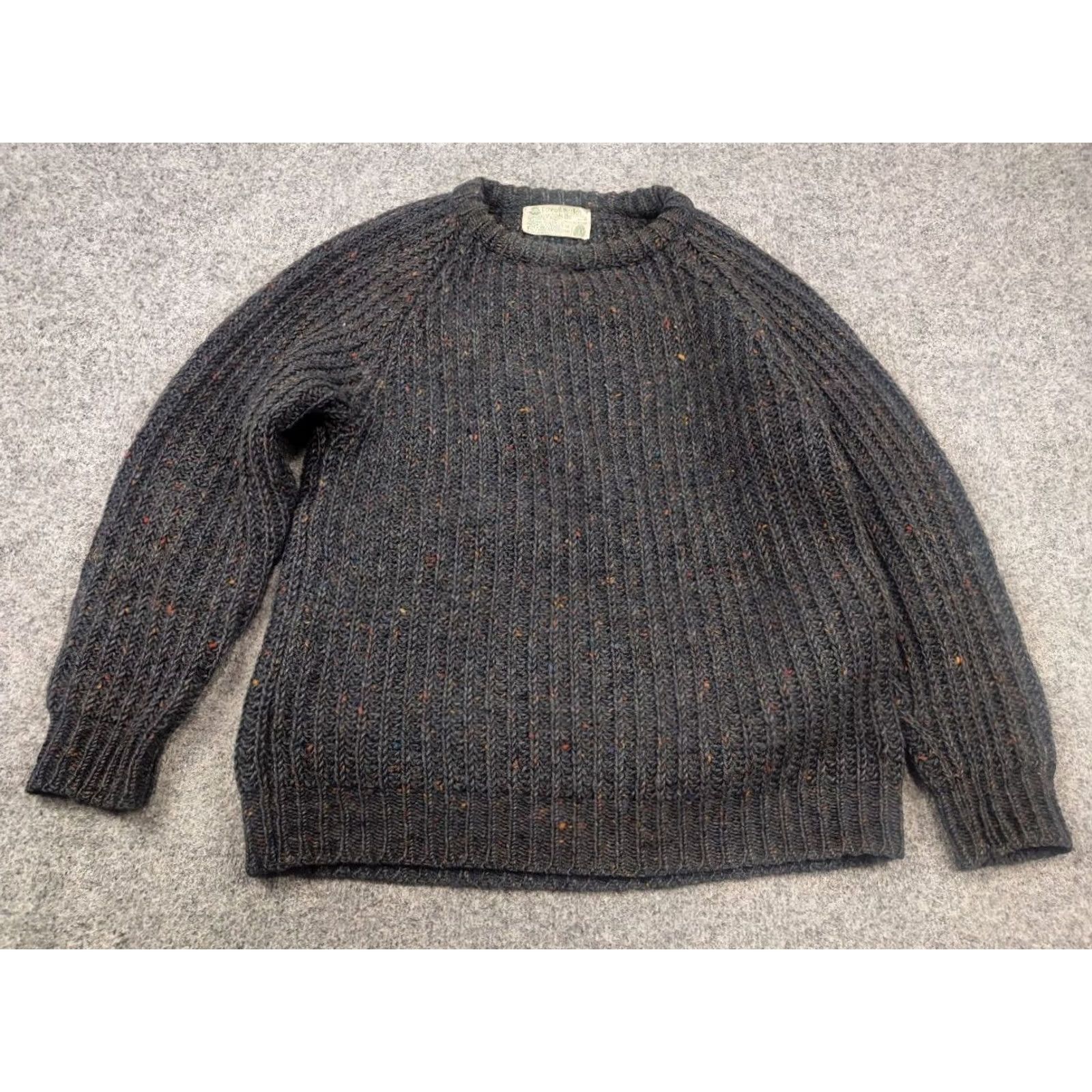 Vintage VINTAGE Donegal Woollen Sweater Fisherman Gray Wool Crew Neck Men S 80s Knit Cable-Knit Pullover Size US S / EU 44-46 / 1 - 3 Thumbnail