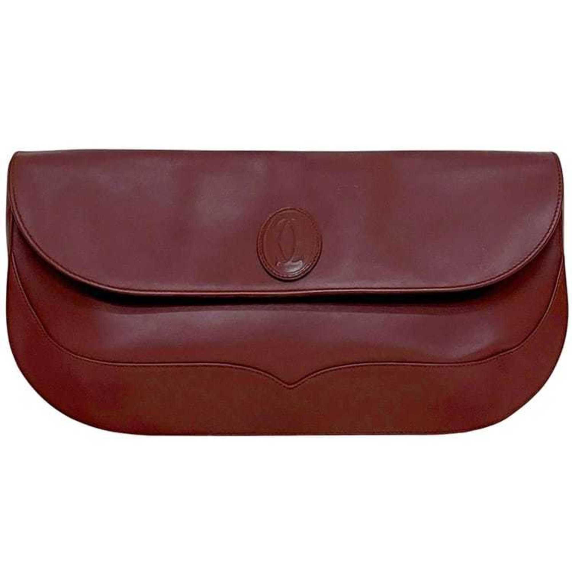 Cartier Cartier Clutch Bag ec-24755 Bordeaux Must Leather Handbag Second Calf Red Wine Women's Men's Size ONE SIZE - 1 Thumbnail