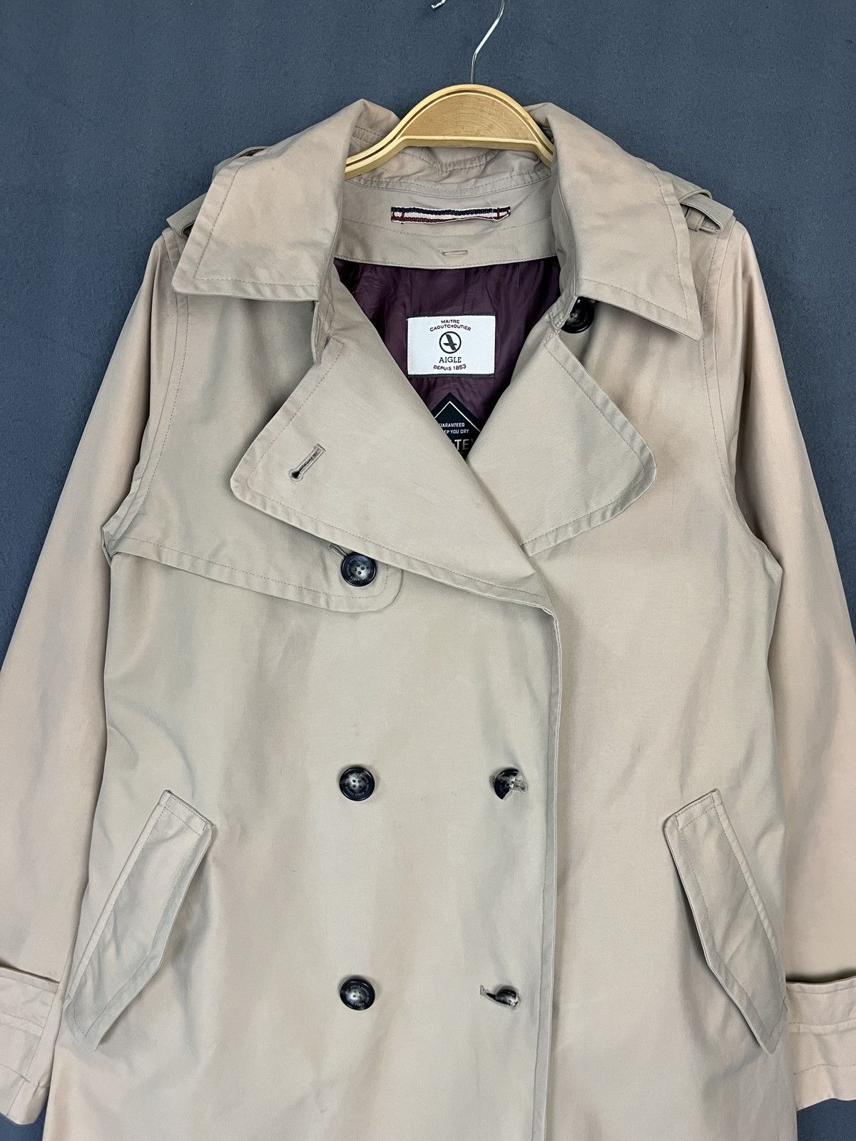 Aigle × Goretex × Vintage Aigle Goretex Trench Coat Long Jacket Size US S / EU 44-46 / 1 - 5 Thumbnail