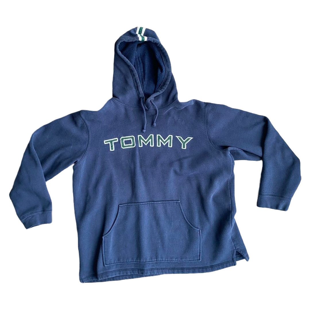 Tommy Hilfiger × Tommy Jeans Tommy Hilfiger Hoodie Navy Blue Green Large Vintage Size US L / EU 52-54 / 3 - 1 Thumbnail