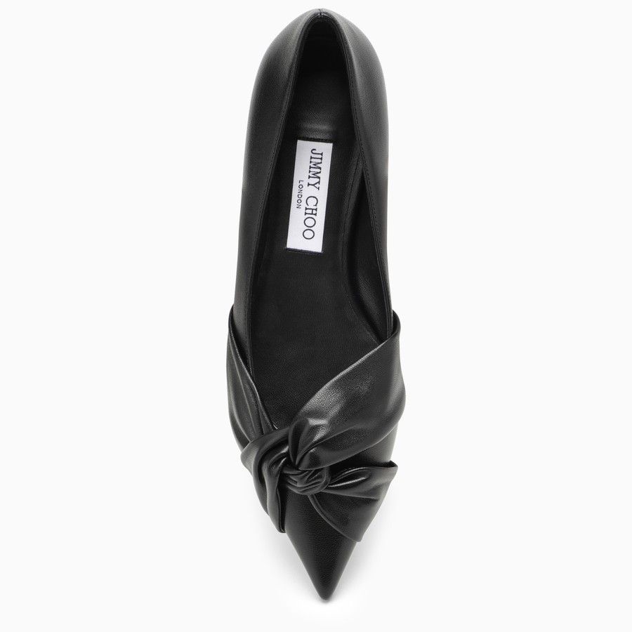 Jimmy Choo o1d2blof0824 Leather Flats in Black Size US 8 / IT 38 - 3 Thumbnail