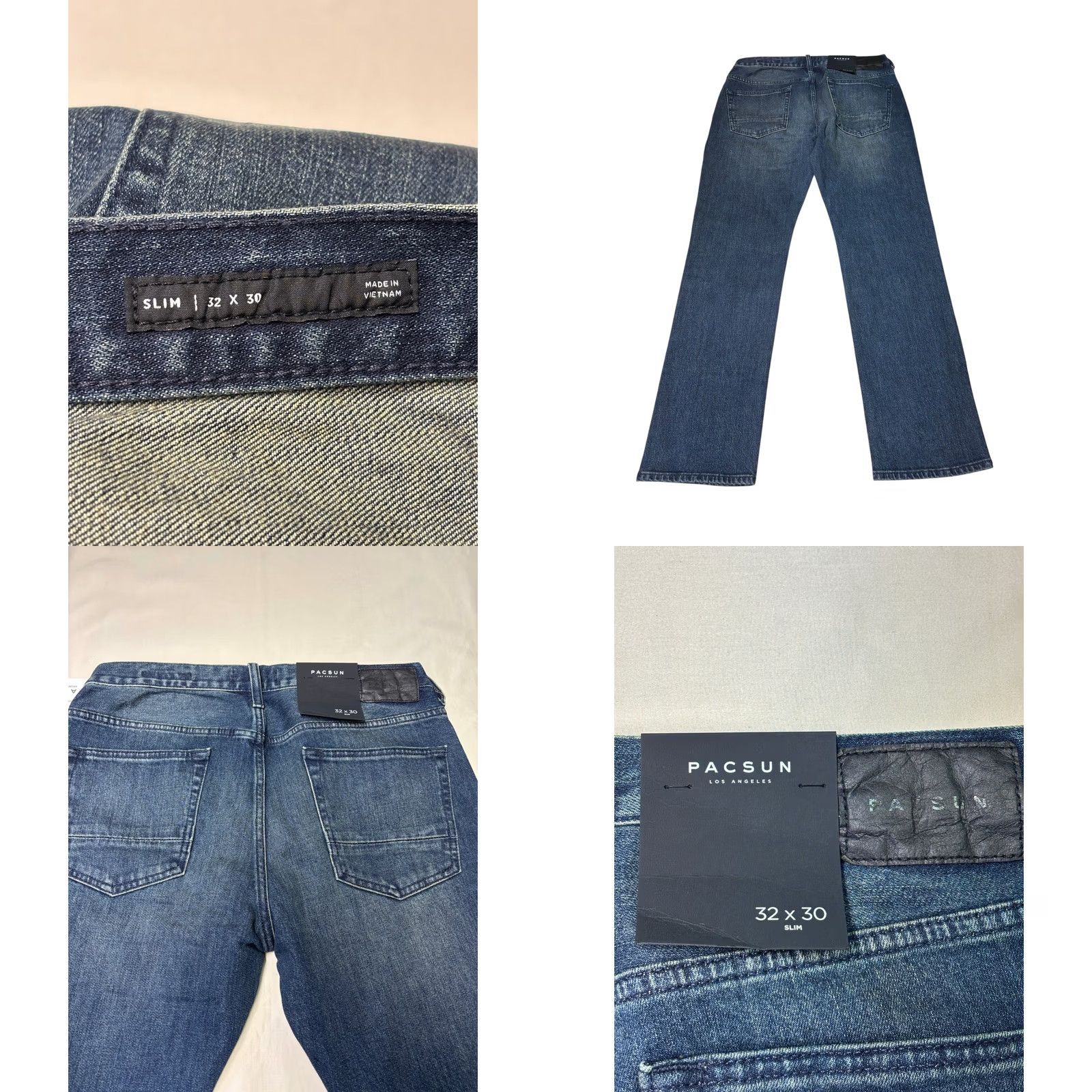 Pacsun PacSun Mens Slim Fit Comfort Stretch Dark Wash Denim Jeans 32W x 30L Size US 32 / EU 48 - 8 Thumbnail