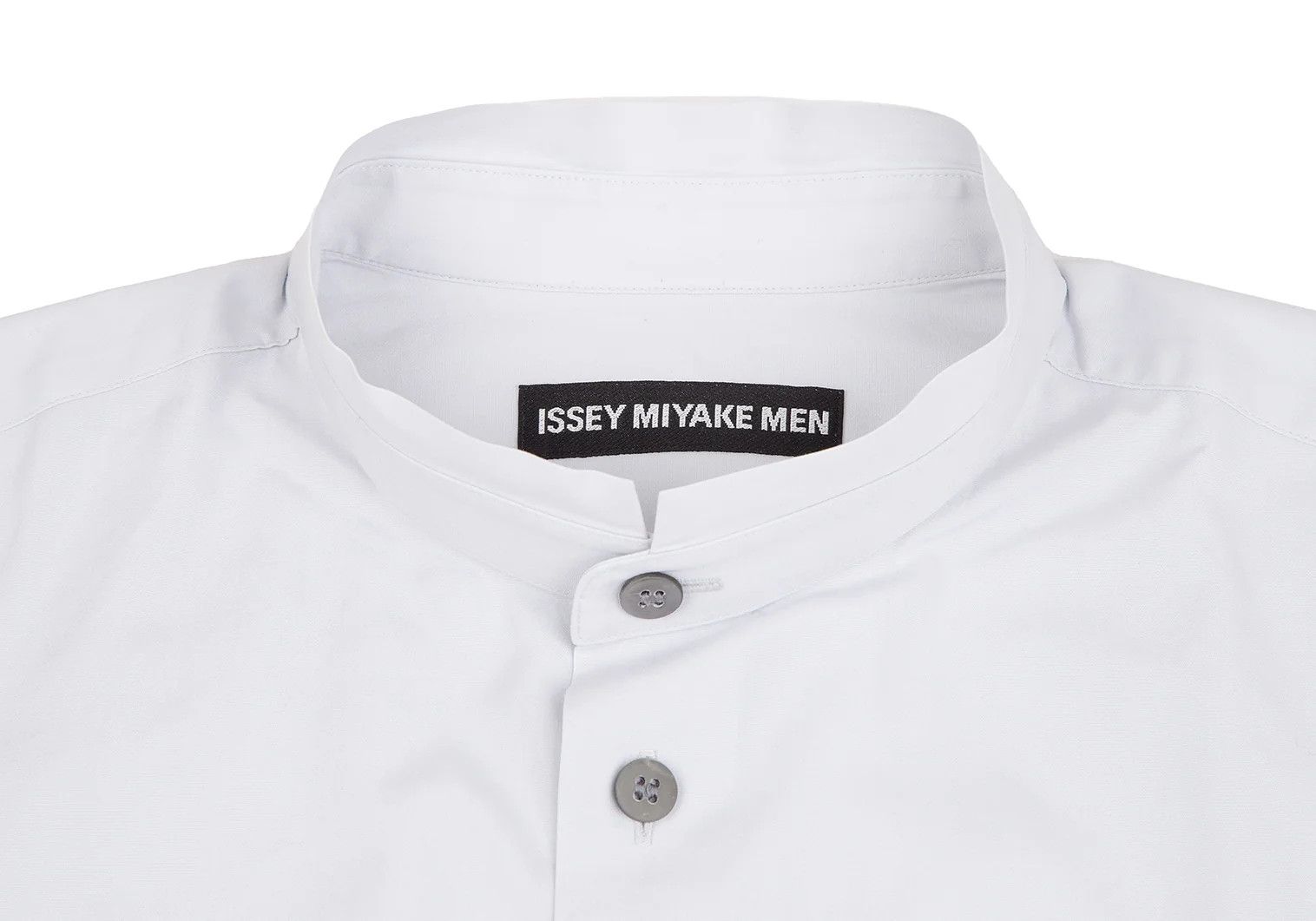 Issey Miyake Cotton Broad Stand Collar Shirt in Light Gray Size US S / EU 44-46 / 1 - 3 Thumbnail