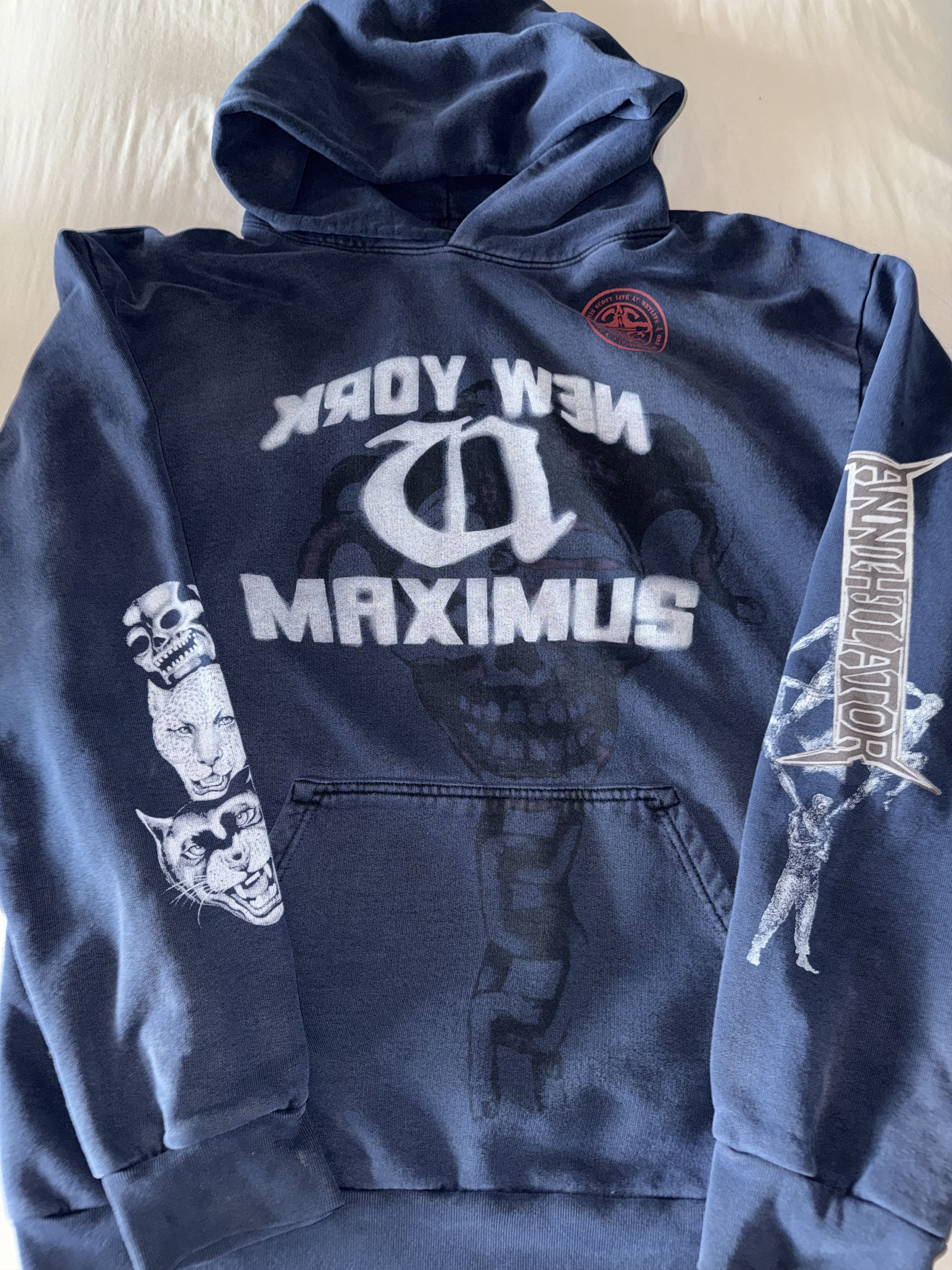 Travis Scott Travis Scott New York Maximums Hoodie Blue Size US XXL / EU 58 / 5 - 1 Thumbnail