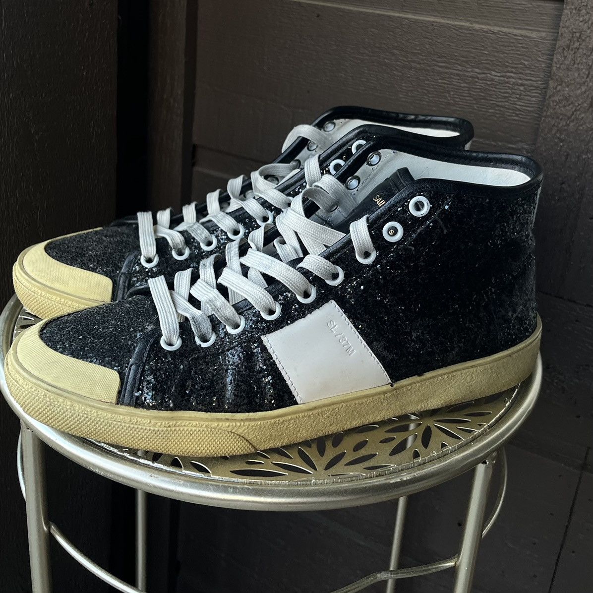 Saint Laurent Paris Saint Laurent Glitter Hi-Top Sneakers Size US 7 / EU 40 - 5 Thumbnail