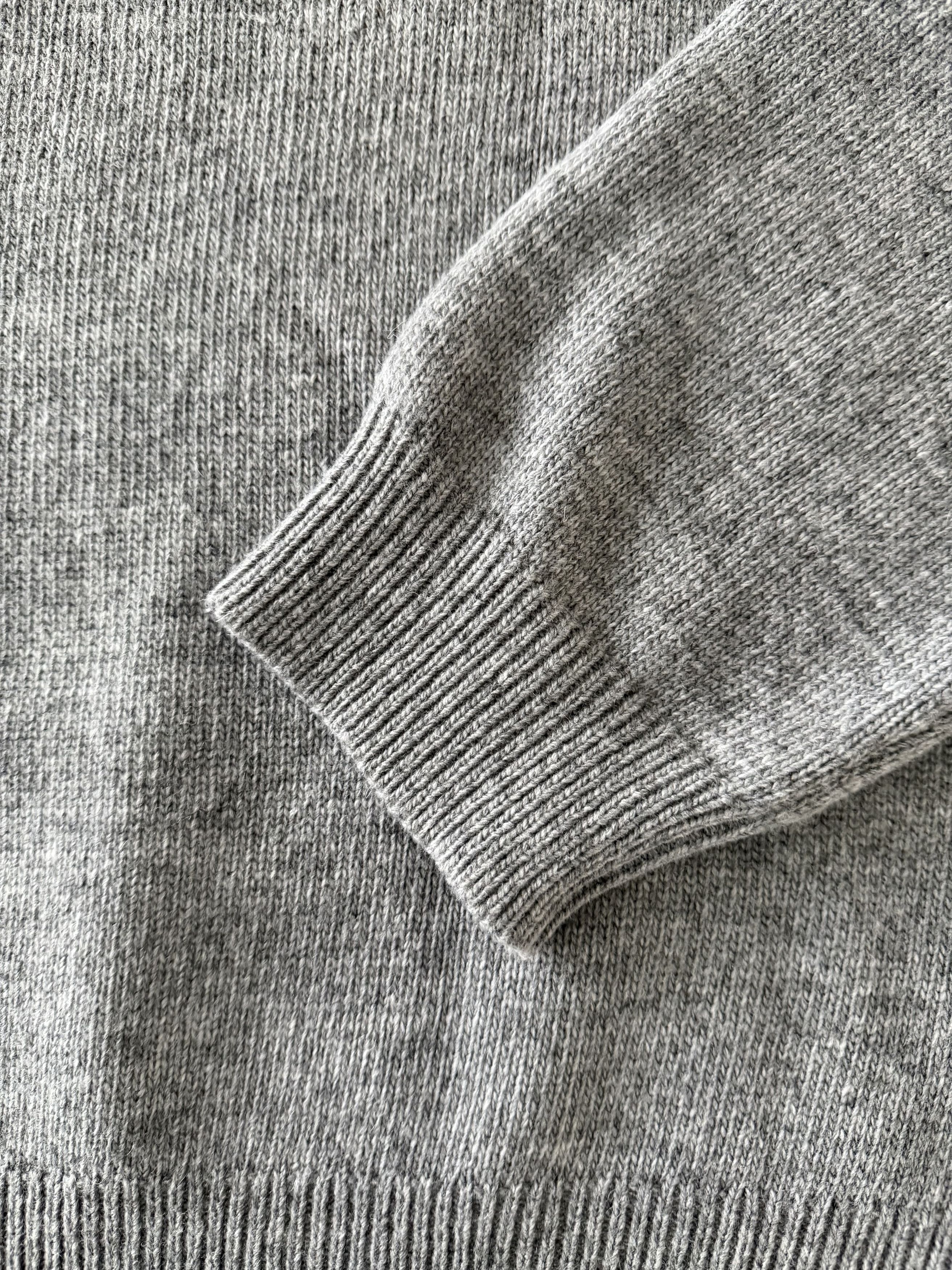 Gucci Gucci Logo Intarsia Wool Sweater – Grey Mélange – Size L Size US L / EU 52-54 / 3 - 8 Thumbnail