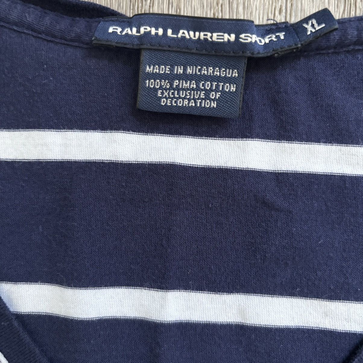 Ralph Lauren Sport Ralph Lauren Sport Navy White T Shirt Vintage Striped XL Size 32" / US 10 / IT 46 - 3 Thumbnail
