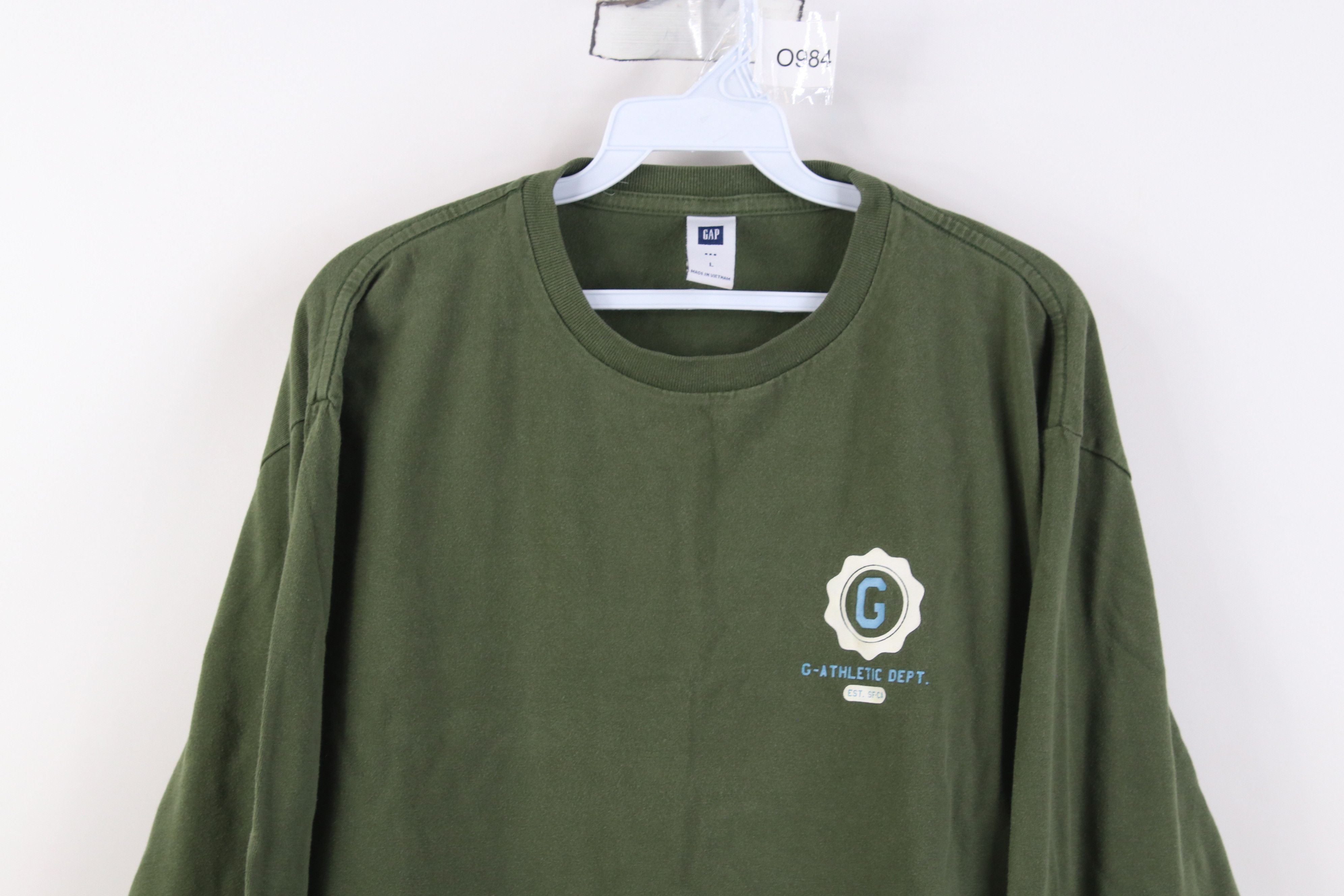 Gap Vintage Y2K 2004 Gap Spell Long Sleeve T-Shirt Green Cotton Size US L / EU 52-54 / 3 - 2 Thumbnail
