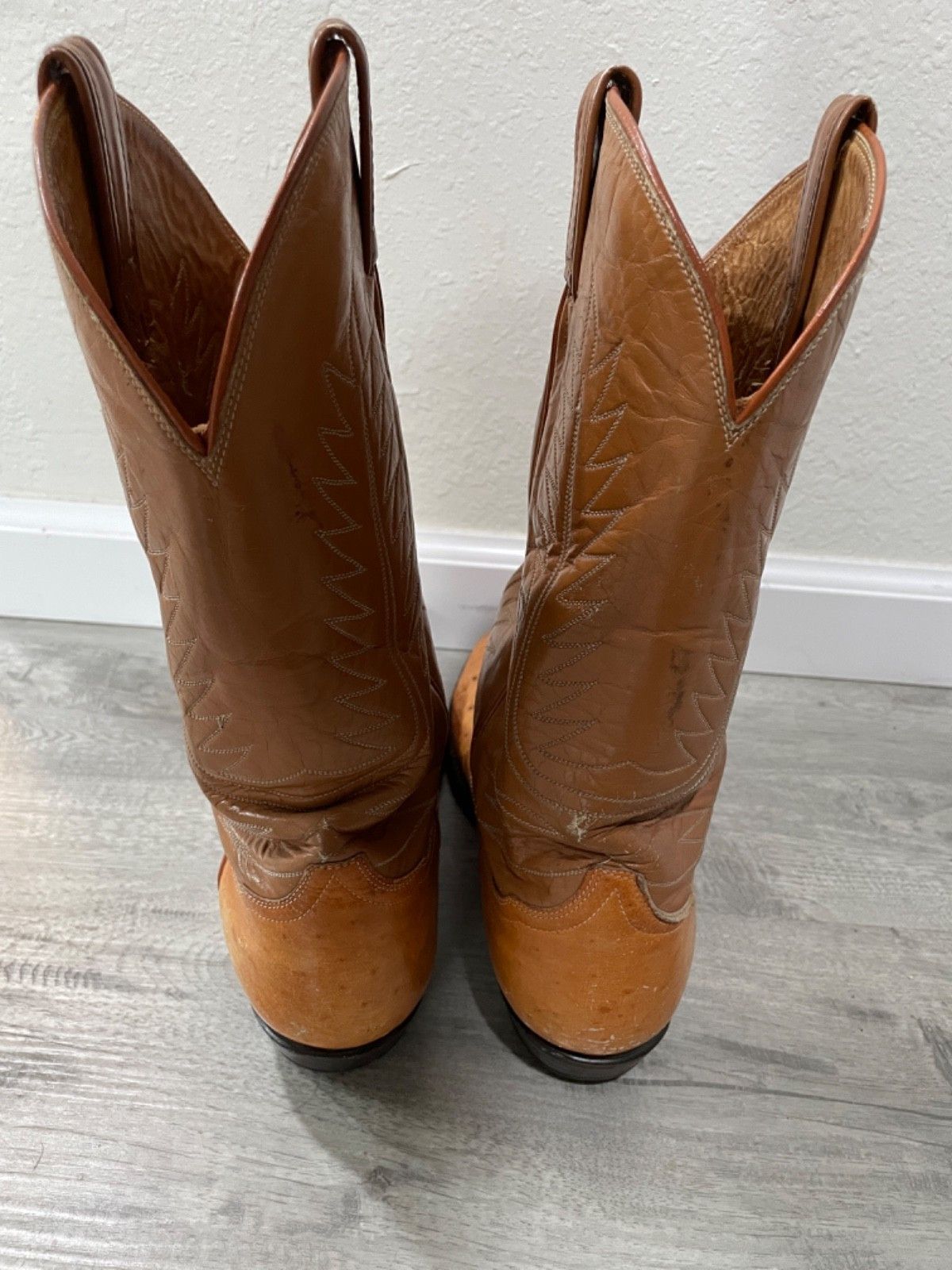 Tony Lama 🔥 Tony Lama® RARE Vintage Two-Toned Ostrich Cowboy Boots Size US 11 / EU 44 - 7 Thumbnail