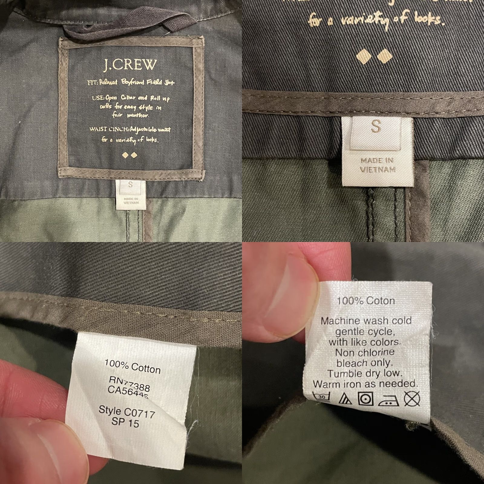 J.Crew J. Crew Relaxed Boyfriend Field Jacket Womens Small Green Utility Pockets C0717 Size S / US 4 / IT 40 - 8 Thumbnail