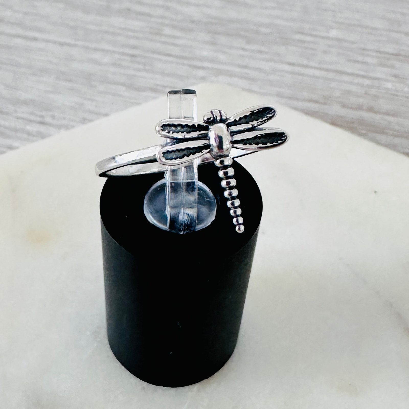 The Unbranded Brand Sterling Silver Dainty Dragonfly Ring Size ONE SIZE - 3 Thumbnail