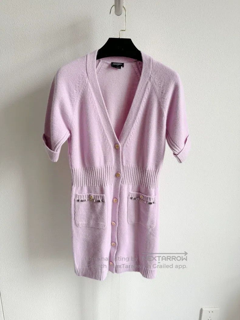 Chanel Chanel 22B taro purple cardigan dress Size XXS / US 00 / IT 34 - 4 Thumbnail