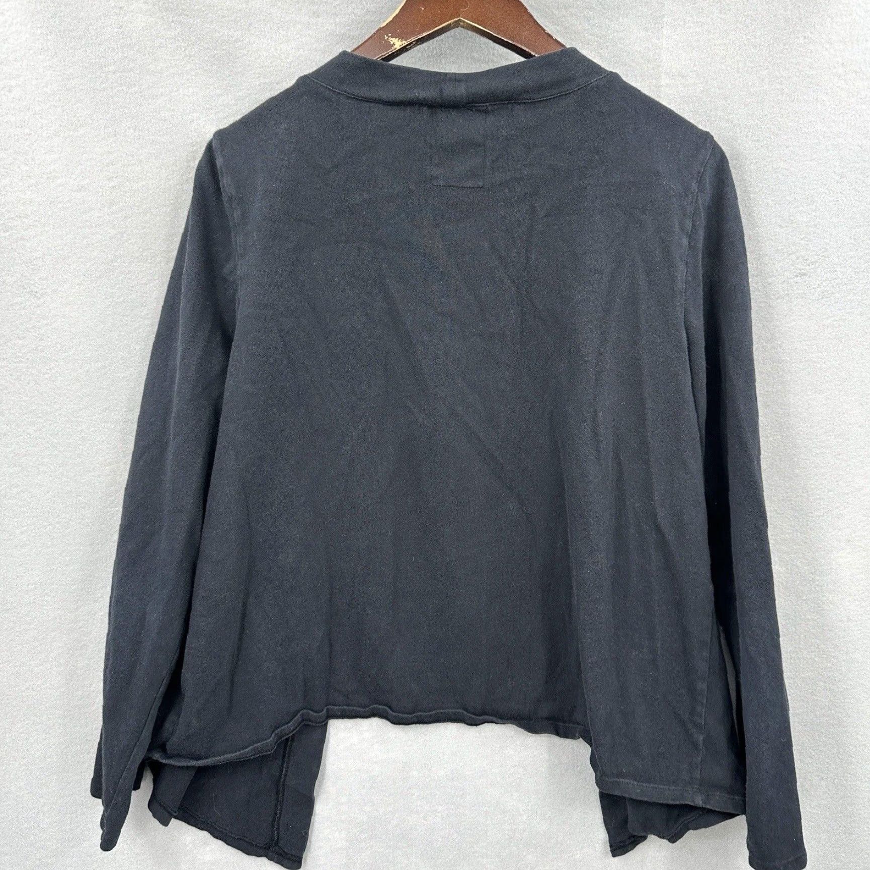 Vintage VINTAGE Fresh Produce Women's Cardigan Sweater Fall Spring Summer Winter L Black Jersey Knit Open Front Casual Travel USA Size L / US 10 / IT 46 - 4 Thumbnail