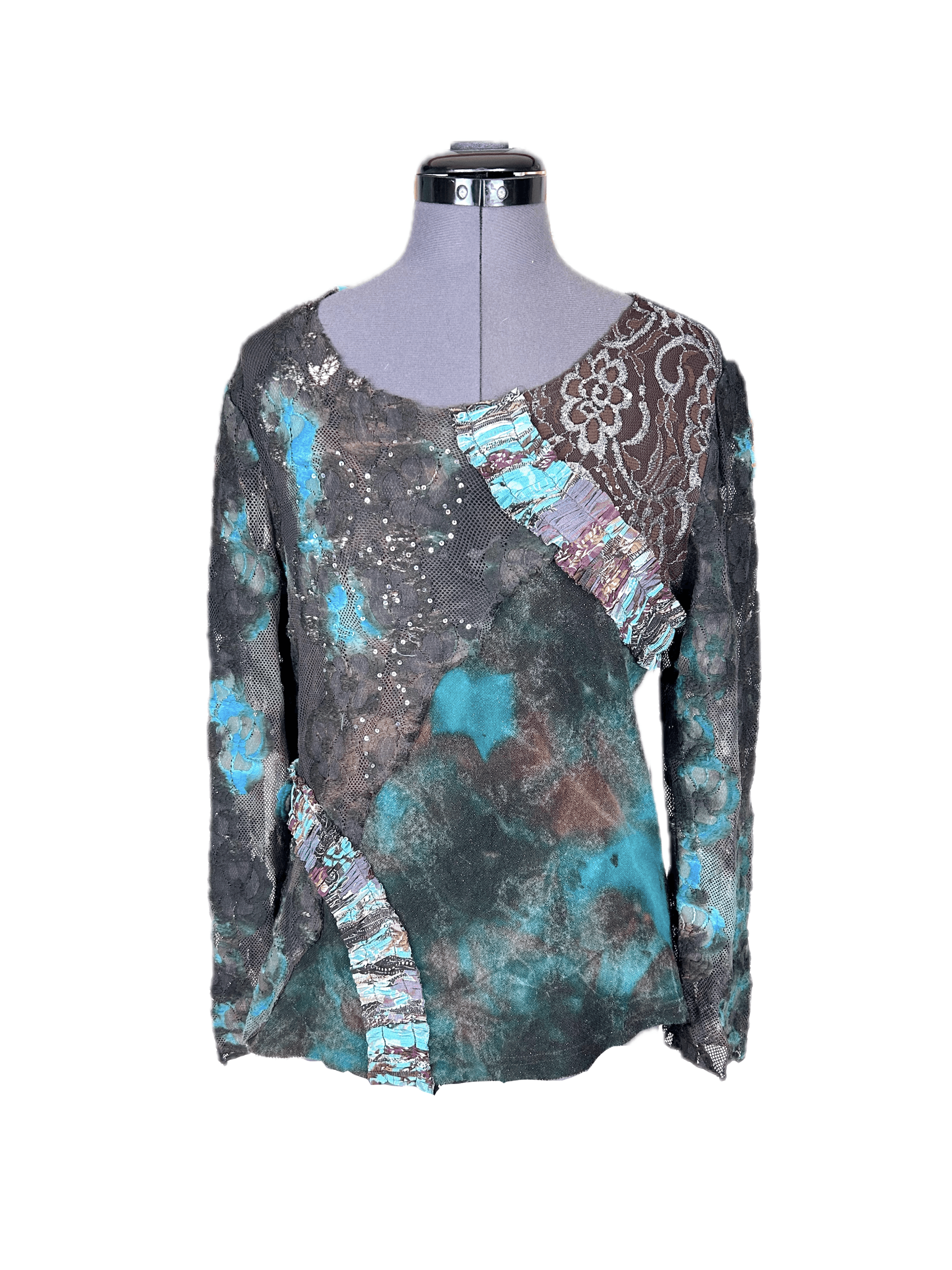 Bloomingdale's Alberto Makali Mixed Media Knit Top Size M / US 6-8 / IT 42-44 - 1 Thumbnail
