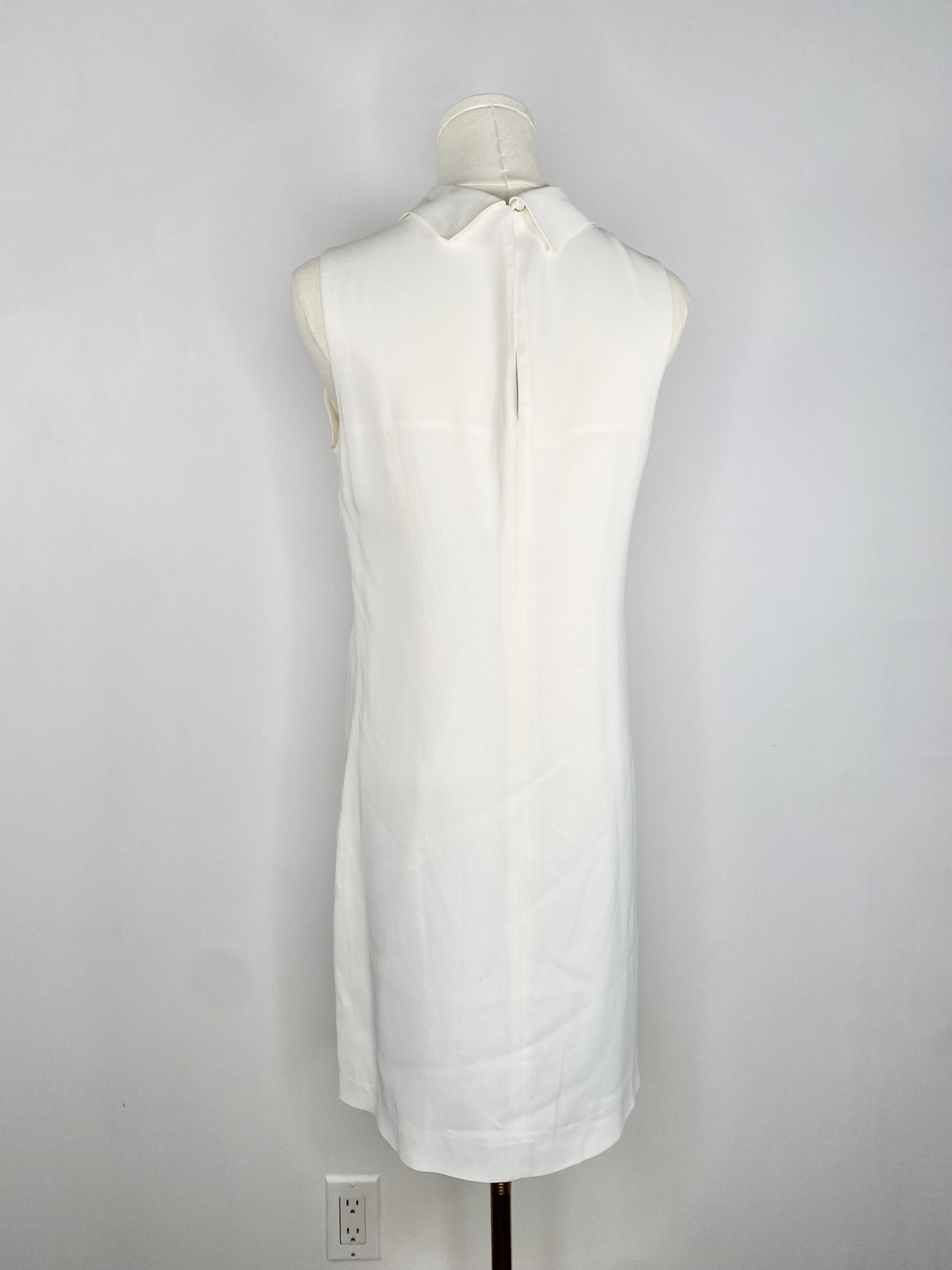 Massimo Dutti Massimo Dutti - Ivory Satin Keyhole Lined Shift Dress Size ONE SIZE - 5 Thumbnail