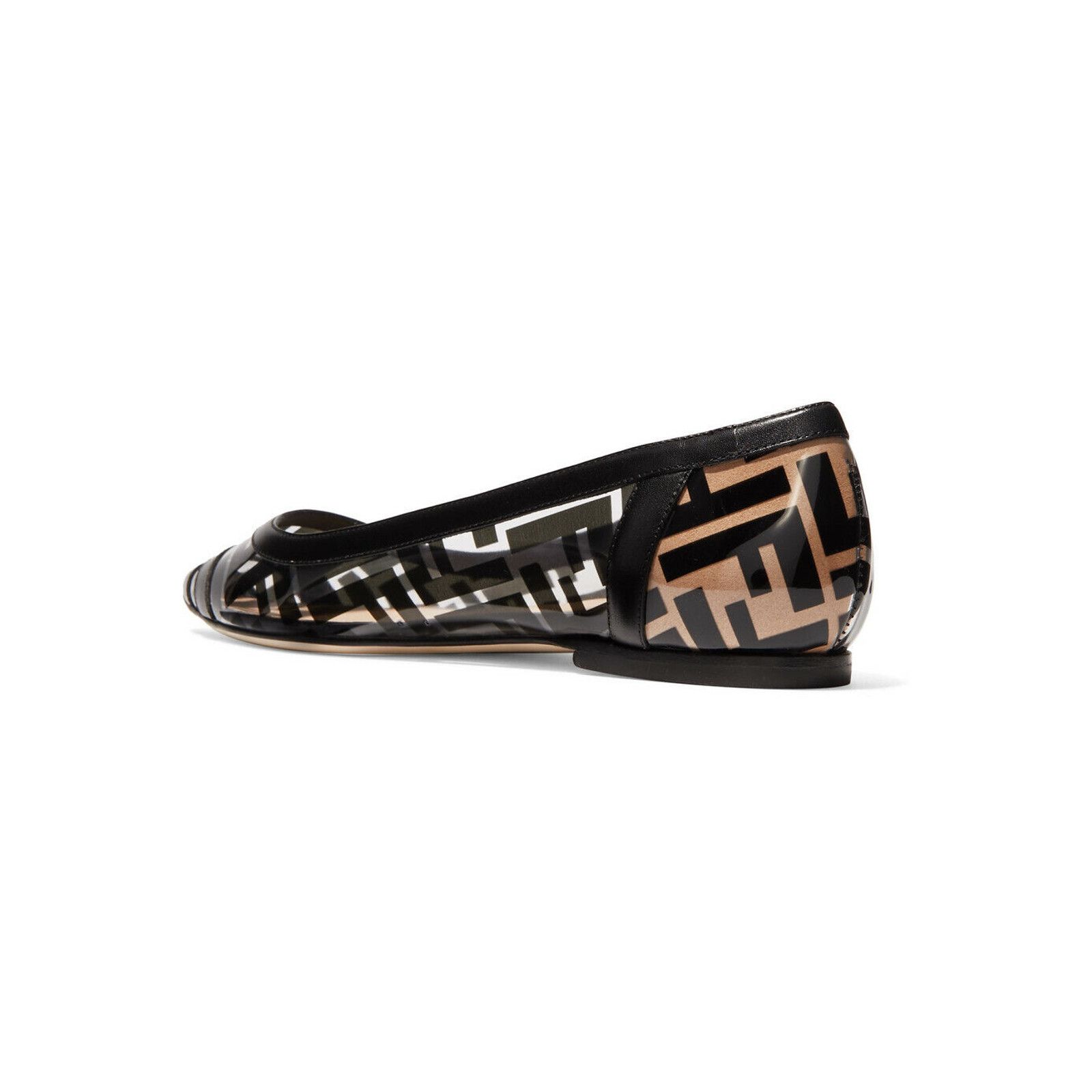 Fendi Fendi Black PVC Colibri Clear Leather Pointed Ballerina Size US 6 / IT 36 - 4 Thumbnail