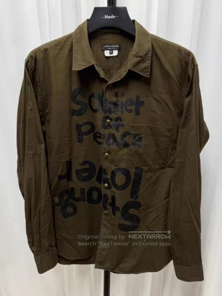 Comme des Garcons Comme des Garcons Military Brown Letter Print Shirt Size US M / EU 48-50 / 2 - 1 Thumbnail