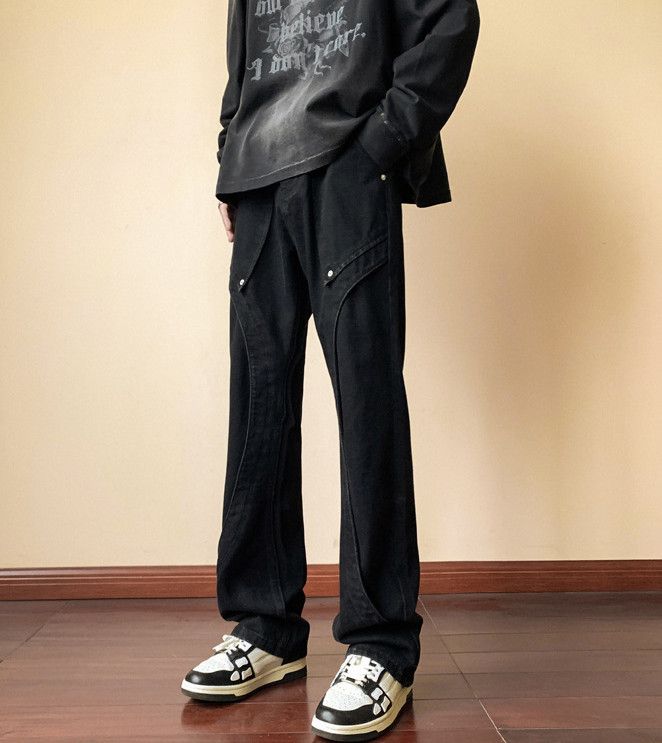 Japanese Brand Men's high street straight loose flared casual jeans Size US 32 / EU 48 - 4 Thumbnail