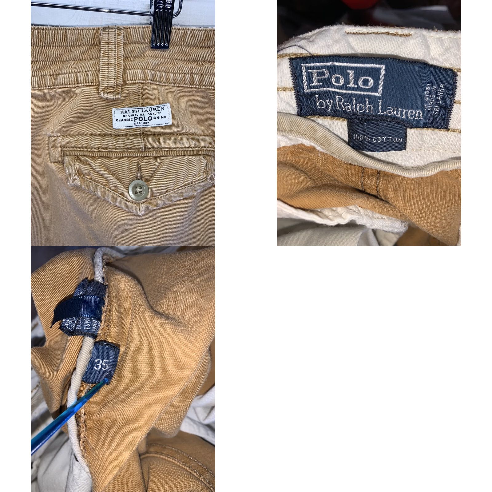 Polo Ralph Lauren VINTAGE Polo Ralph Lauren Mens Cargo Shorts Distressed Chino Size 35 Beige Logo Cargo Pocket Size US S / EU 44-46 / 1 - 8 Thumbnail