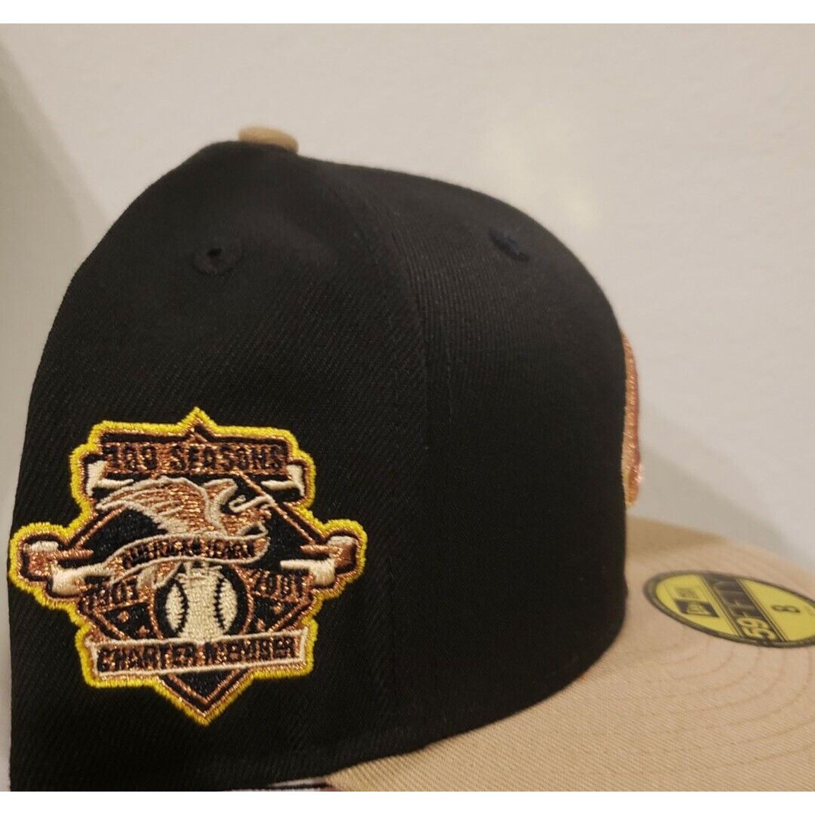 New Era Cleveland Indians Hat 100 Seasons 5950 Size 8 Gold New Era Size ONE SIZE - 3 Thumbnail
