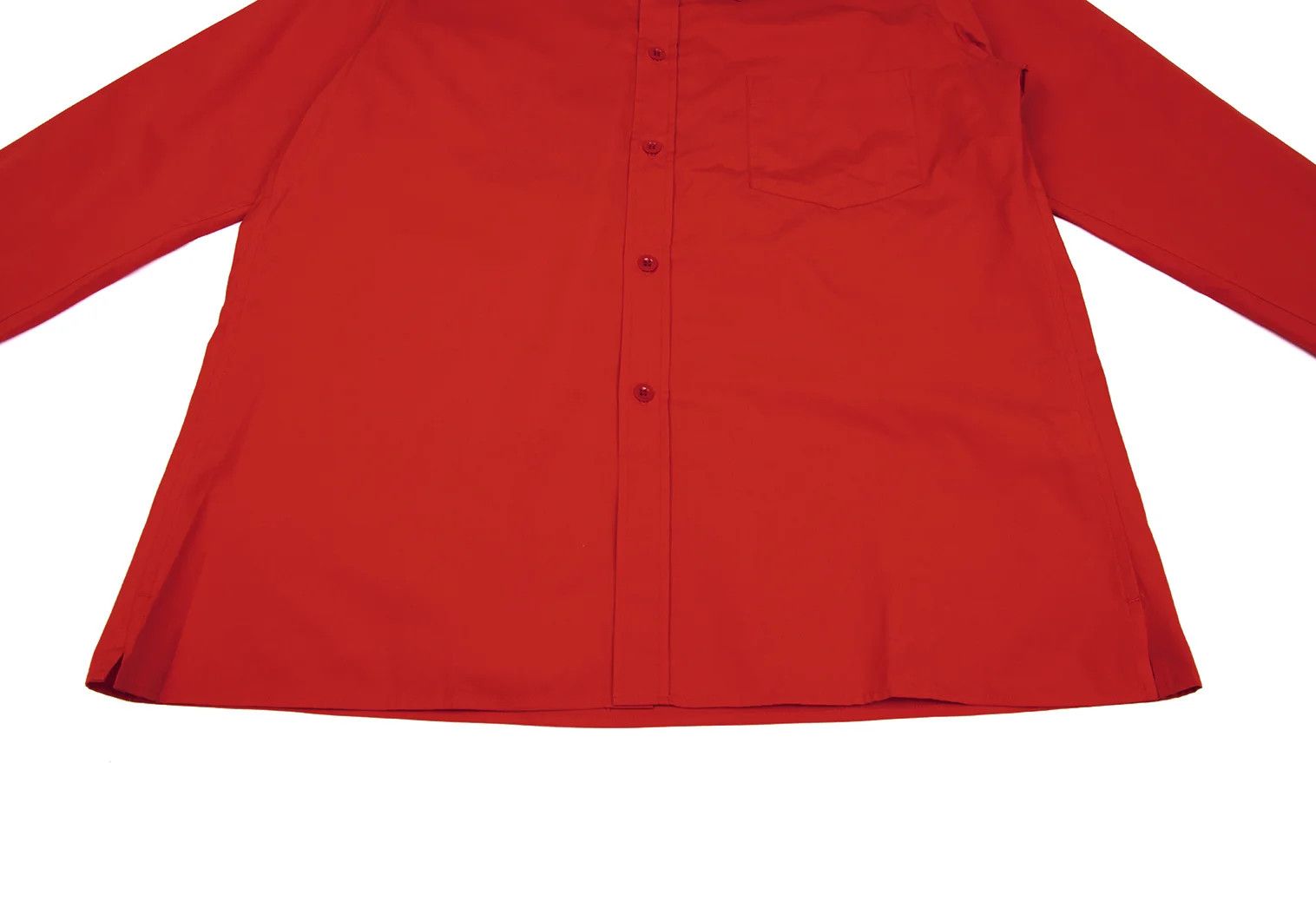 Yohji Yamamoto Yohji Yamamoto Cotton Asymmetrical Collar Shirt Red 3 Size US L / EU 52-54 / 3 - 9 Thumbnail