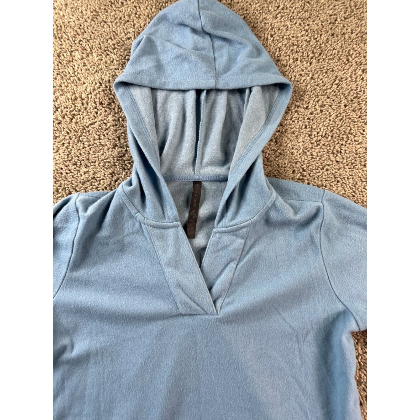 Vintage Gaiam Hoodie Womens XS Blue Shadow Fleece Pullover Yoga Shirt Size XS / US 0-2 / IT 36-38 - 3 Thumbnail