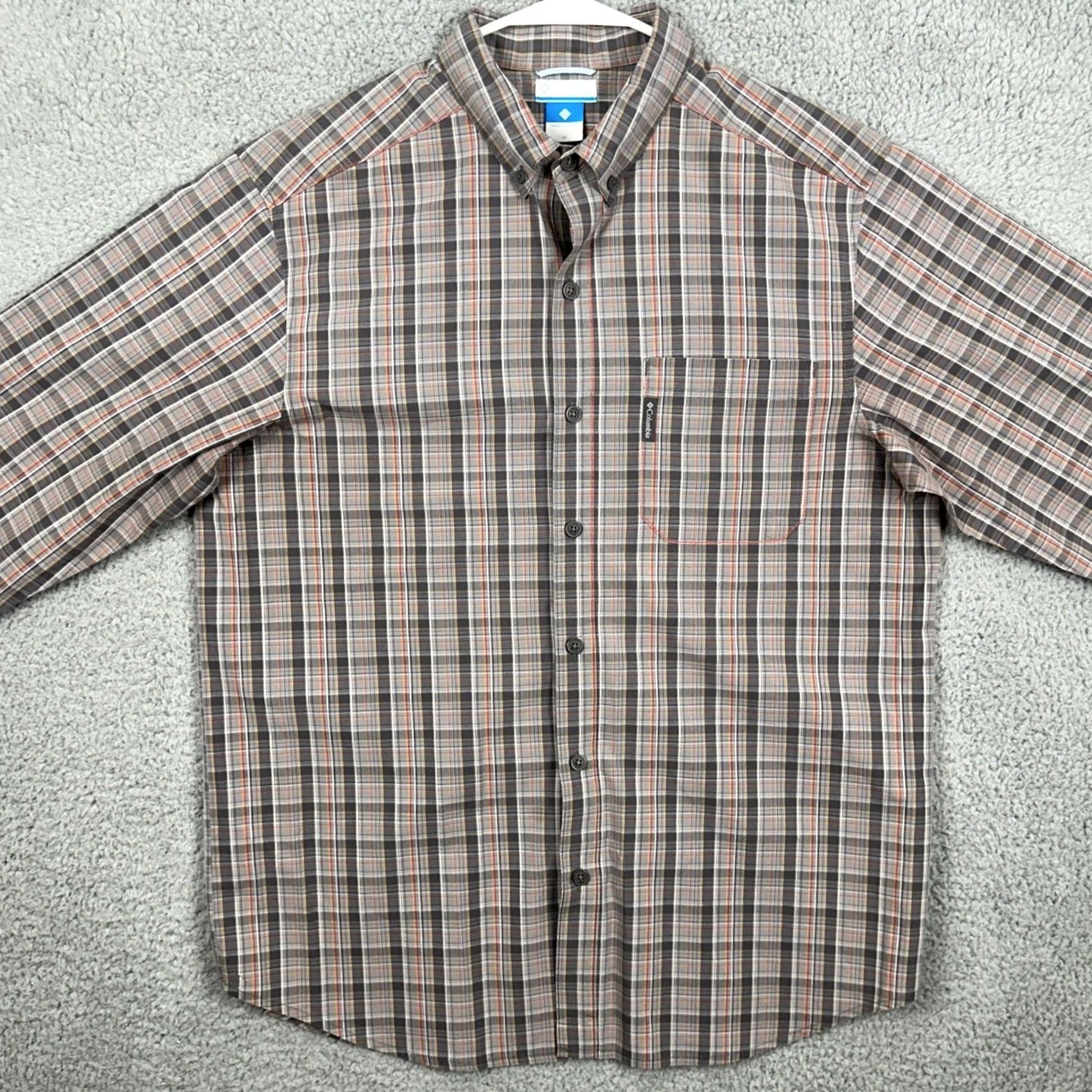 Vintage Columbia Shirt Button Down Mens Medium Gray Red Plaid Pocket Long Sleeve Cotton Size US M / EU 48-50 / 2 - 3 Thumbnail