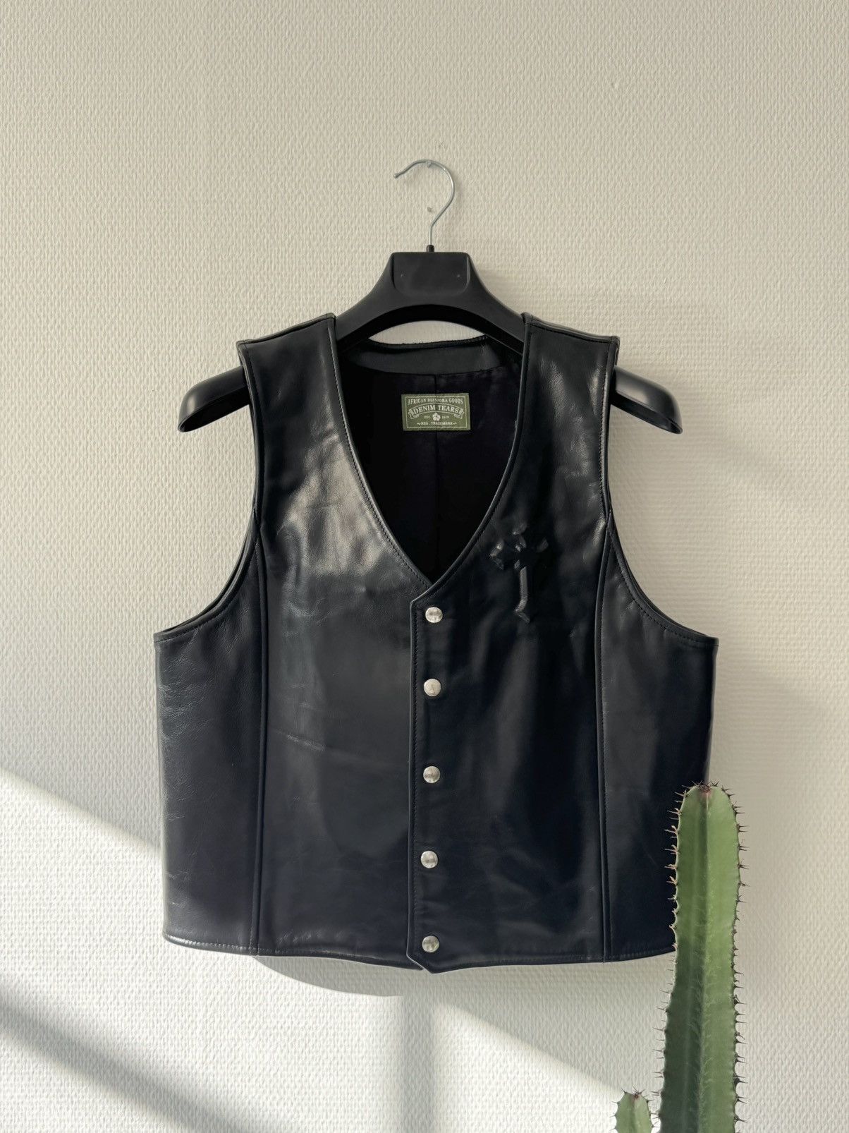 DENIM TEARS × Our Legacy Our Legacy x Denim Tears: Tupac Tears Legacy Leather Vest Size US M / EU 48-50 / 2 - 4 Thumbnail