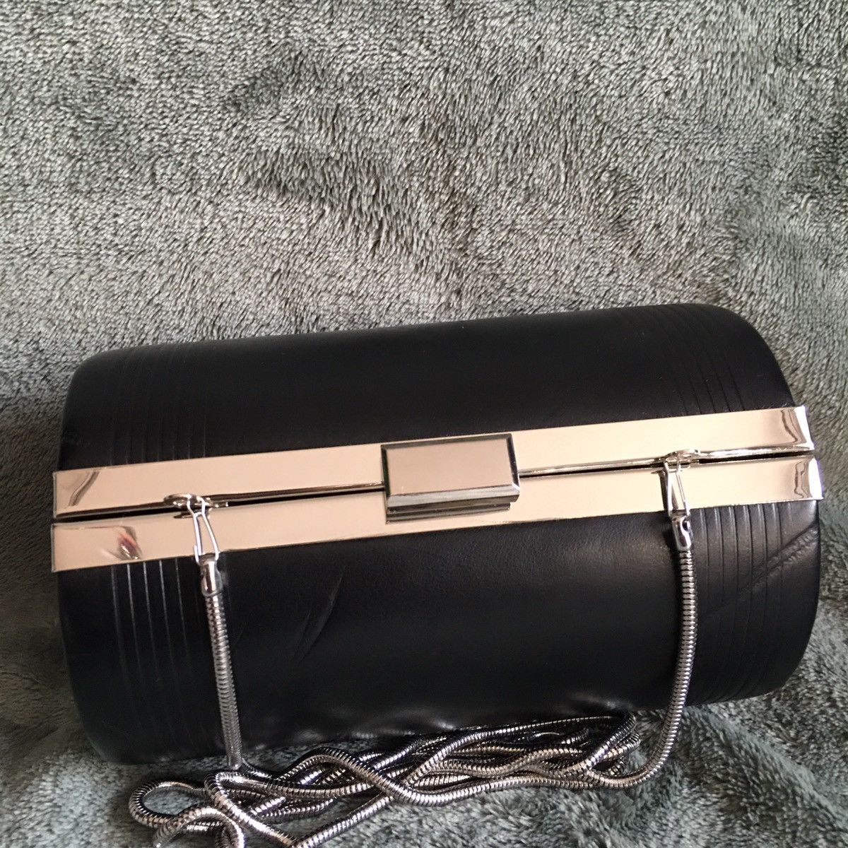 Jean Paul Gaultier Jean Paul Gaultier Cylinder Black Clutch Bag Size ONE SIZE - 7 Thumbnail