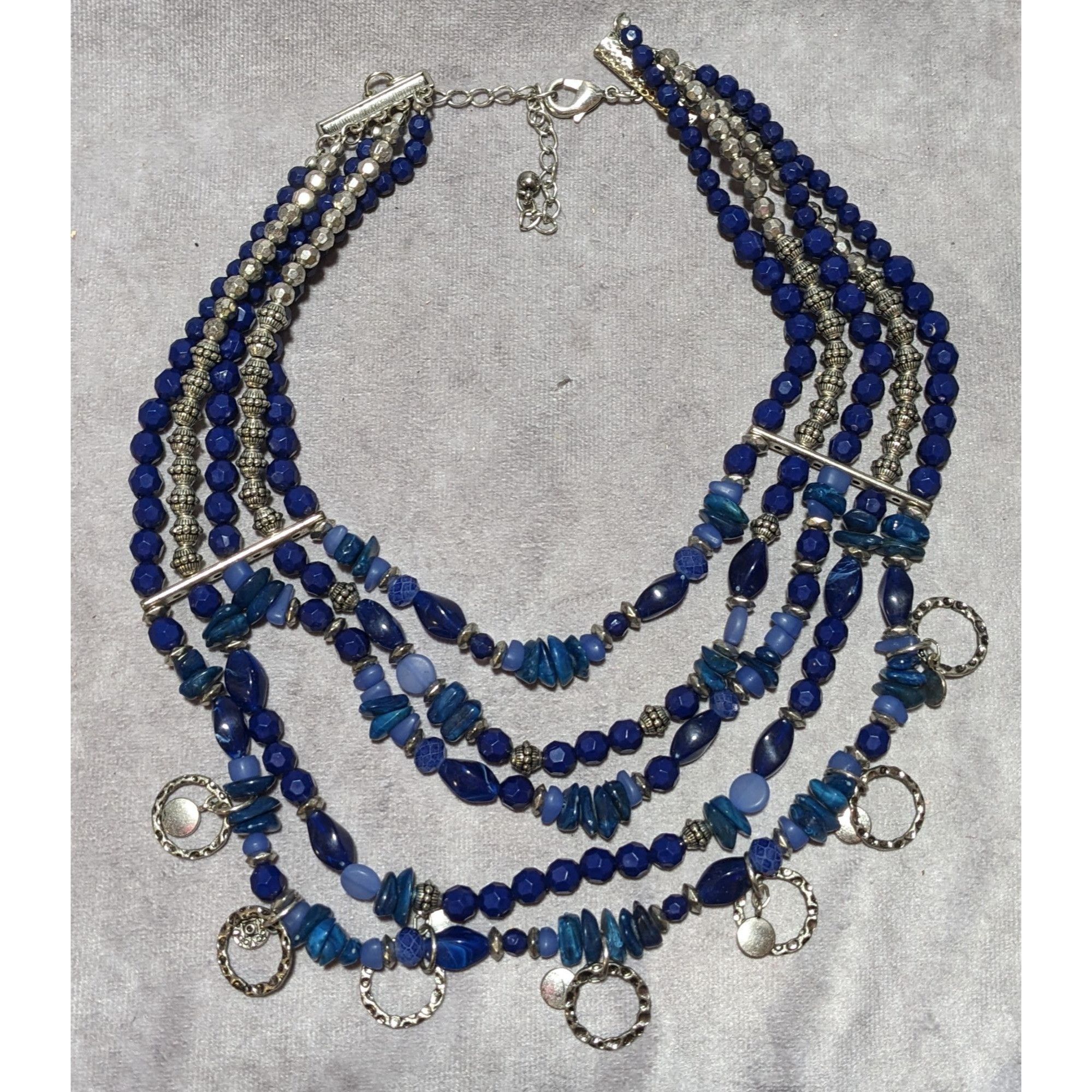Other Silver And Blue Bohemian Bib Necklace Size ONE SIZE - 5 Thumbnail
