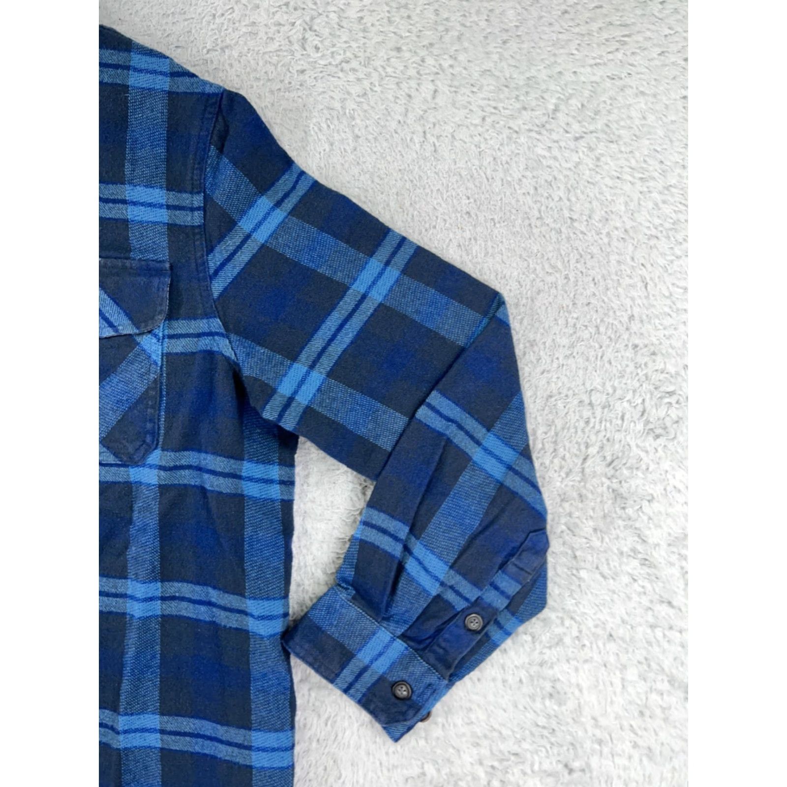 Vintage Anchorage Expedition Shirt Mens Plaid Flannel Button-Up Blue Cotton XL Vintage Size US XL / EU 56 / 4 - 4 Thumbnail