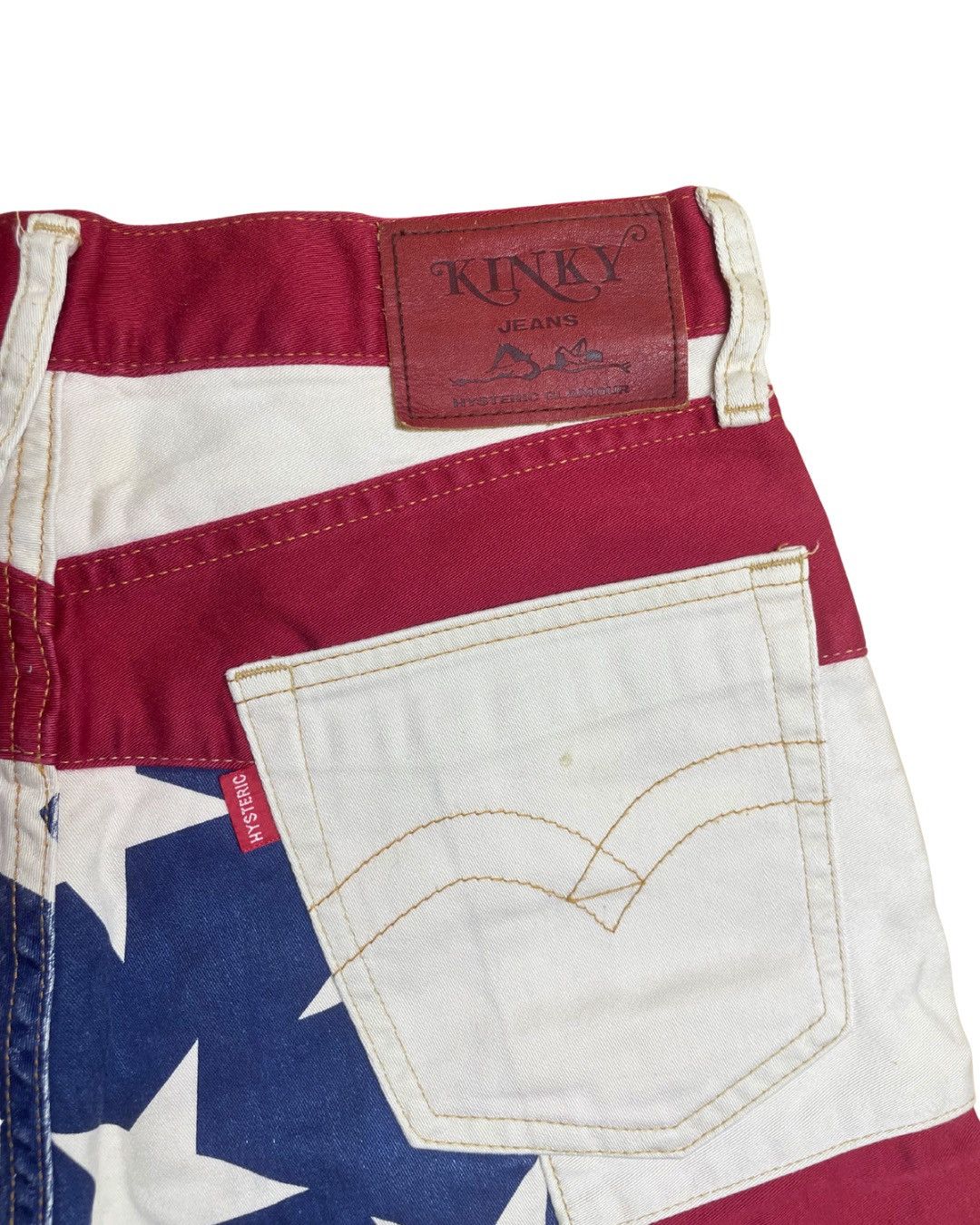 Japanese Brand hysteric glamour "A-Line" Striped Punk-Style Denim Shorts Size 28" / US 6 / IT 42 - 4 Thumbnail