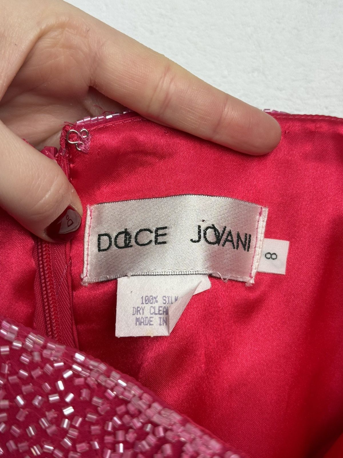 Other Dolce Jovani Silk Beaded Strapless Evening Gown Couture y2k Size M / US 6-8 / IT 42-44 - 14 Thumbnail