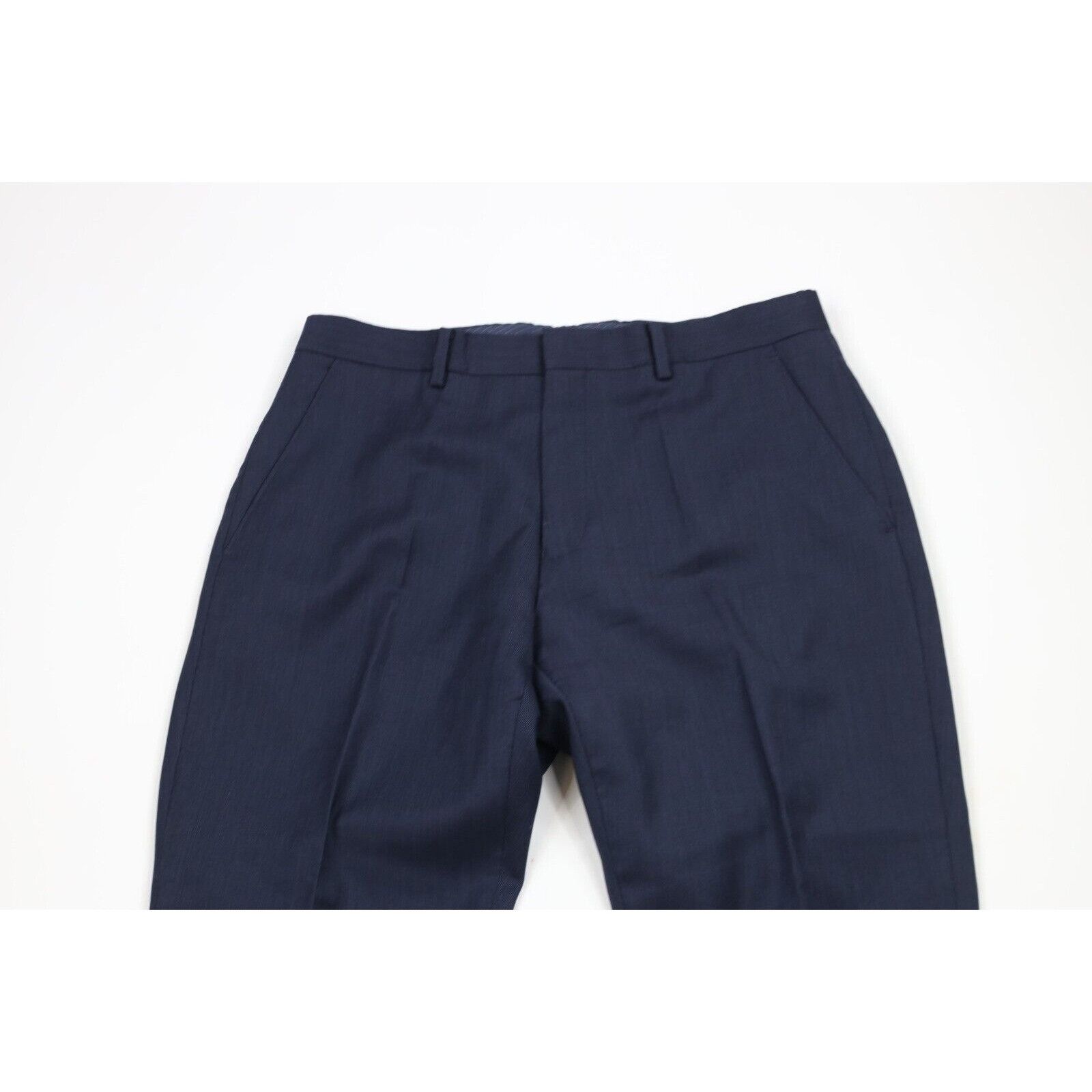 Calvin Klein Calvin Klein Wool Striped 2 Piece Suit Wedding Dark Blue Size 38R - 11 Thumbnail