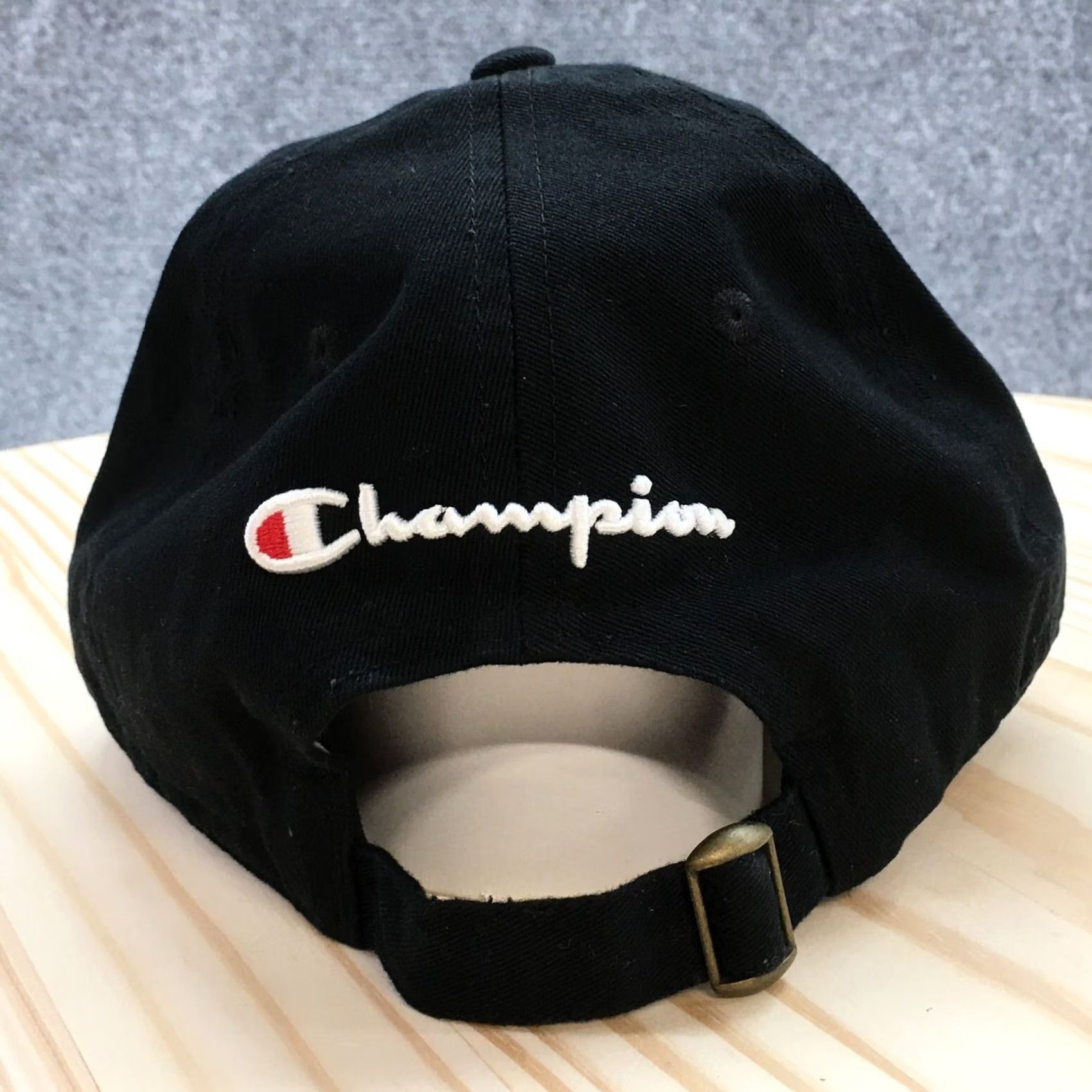 Champion Champion Baseball Cap Mens Black OS Adjustable Curved Brim Embroidered Logo Size ONE SIZE - 7 Thumbnail