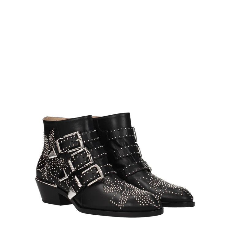 Chloe ob1o1e1024 Leather Ankle Boots in Black Size US 5.5 / IT 35.5 - 2 Thumbnail
