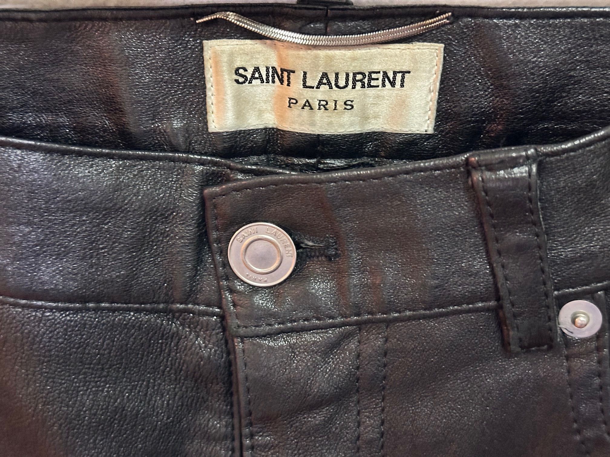 Saint Laurent Paris Saint Laurent Knee Ripped Leather Pants Size US 30 / EU 46 - 8 Thumbnail