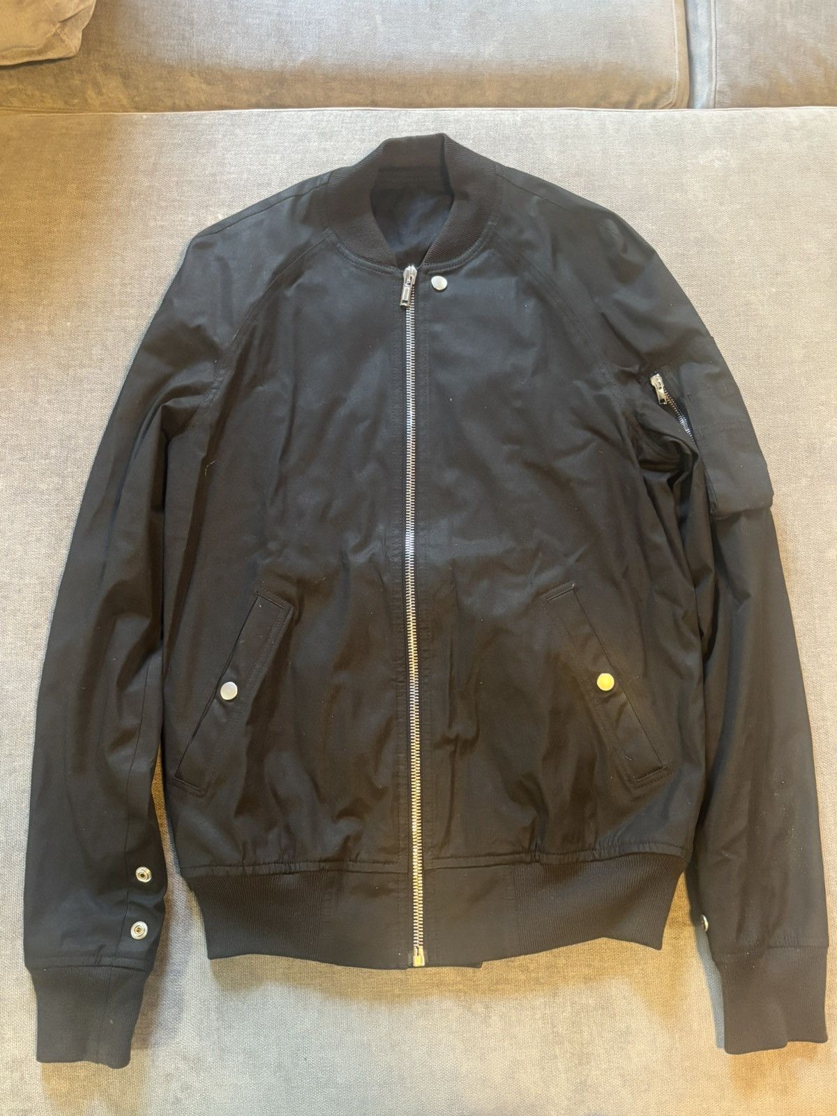Rick Owen's Black Bomber jacket size 50 ss18