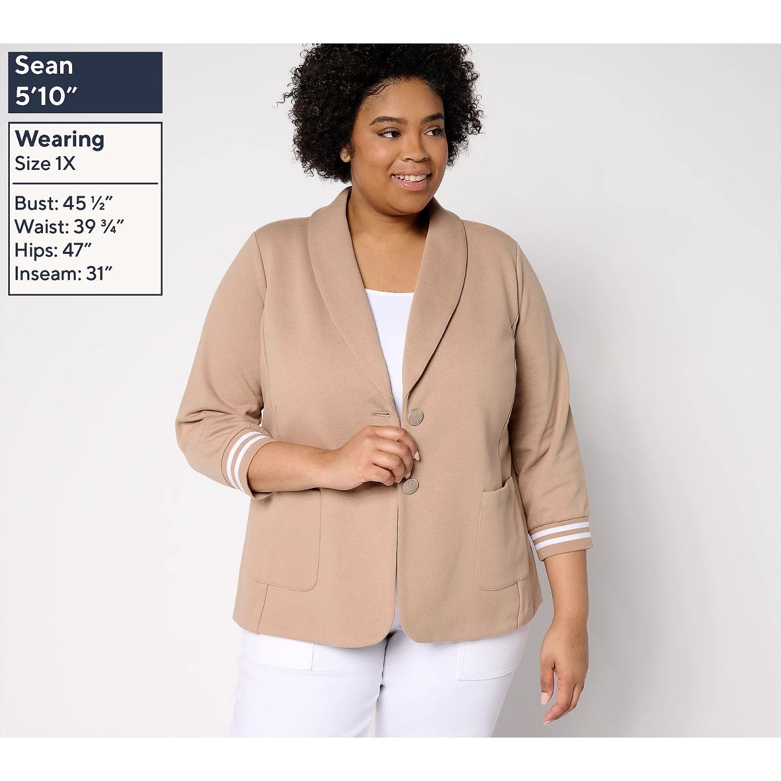 & Other Stories Susan Graver Weekend Knit Cuffs Taupe/White L A644500 Size L / US 10 / IT 46 - 2 Thumbnail