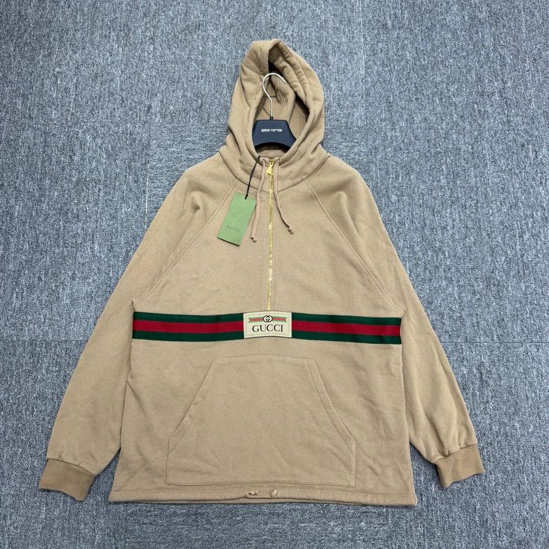 Gucci Gucci Brown half-zipper hooded sweatshirt 2502-Nextarrow Size US XS / EU 42 / 0 - 1 Thumbnail