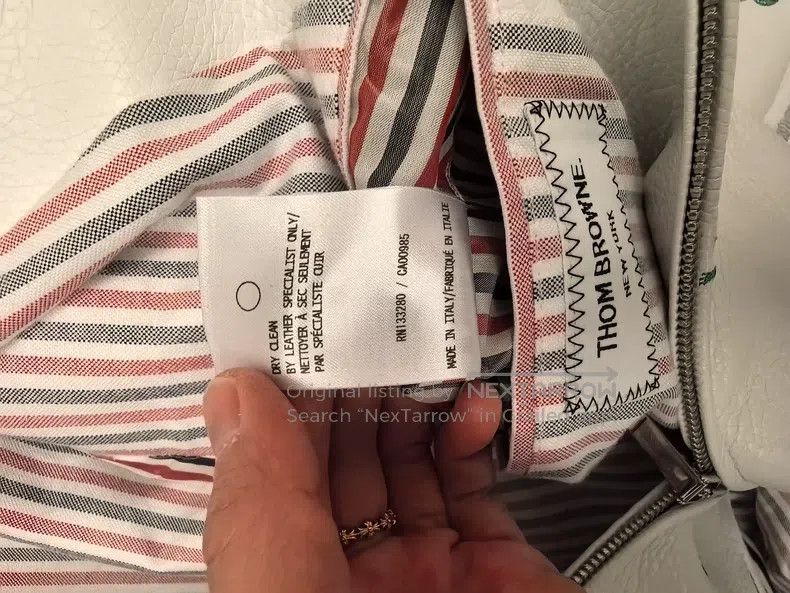 Thom Browne Thom Browne White embroidered leather jacket Size US XS / EU 42 / 0 - 8 Thumbnail