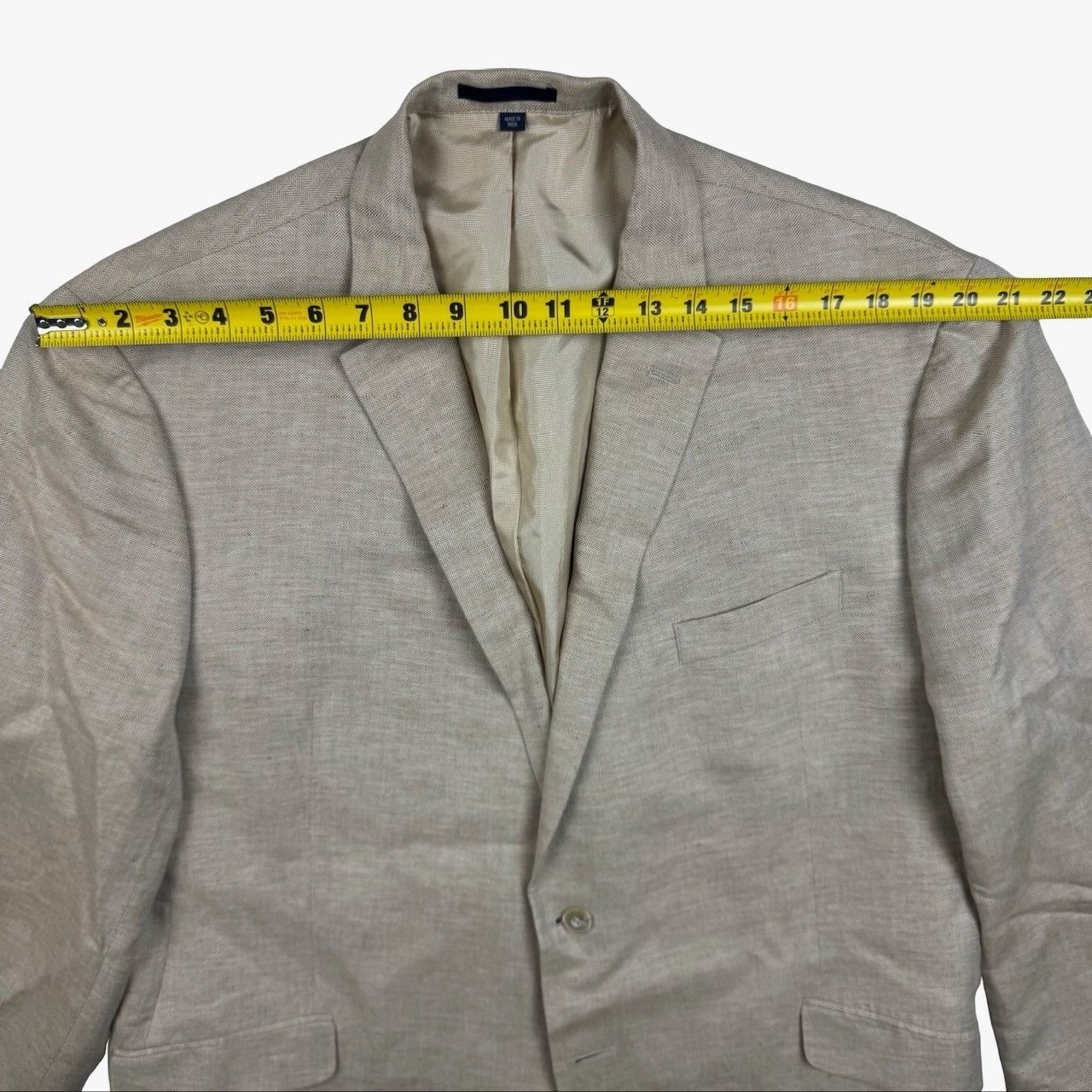 Jos. A. Bank Jos A. Bank 1905 Men's Linen Blend Blazer Jacket Beige Herri Size 46R - 8 Thumbnail