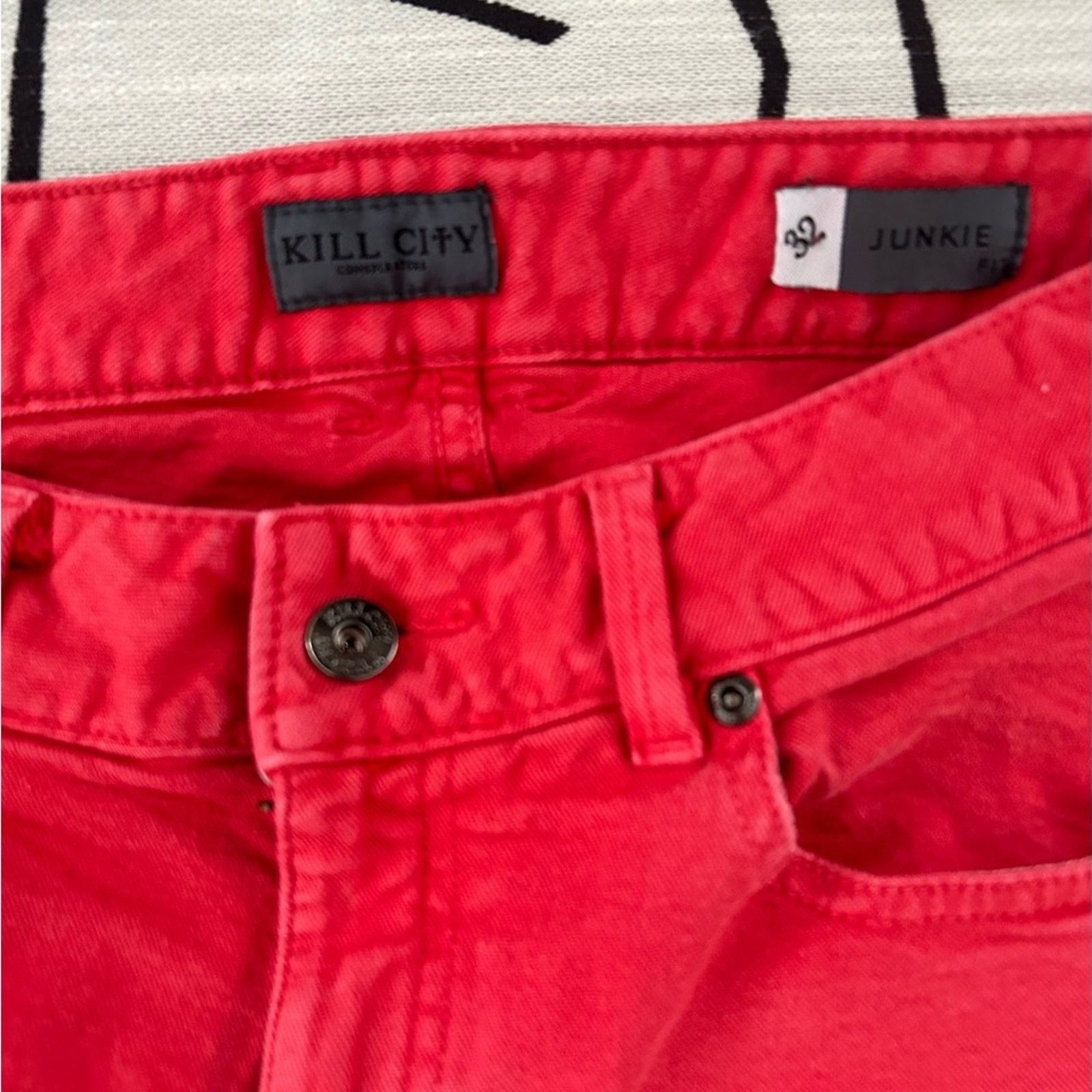 Kill City Kill city conspirators unisex Orange denim jean shorts W32 Size US 32 / EU 48 - 4 Thumbnail