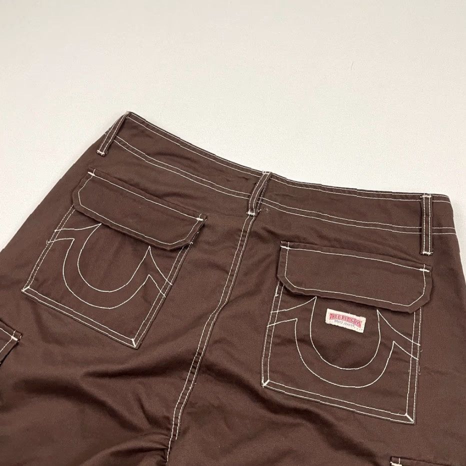 True Religion True Religion Cargo Pants Mens 34x32 Relaxed Fit Contrast Stitch Hip Hop Brown Size US 34 / EU 50 - 4 Thumbnail