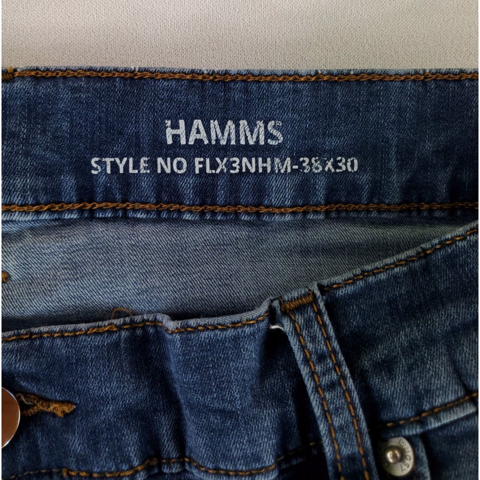 Vintage Mugsy Jeans Hamms Blue Stretch Mens 36x29 Inseam 29 Blue Straight Jeans Men 36 Regular 5 Pocket Size US 36 / EU 52 - 2 Thumbnail
